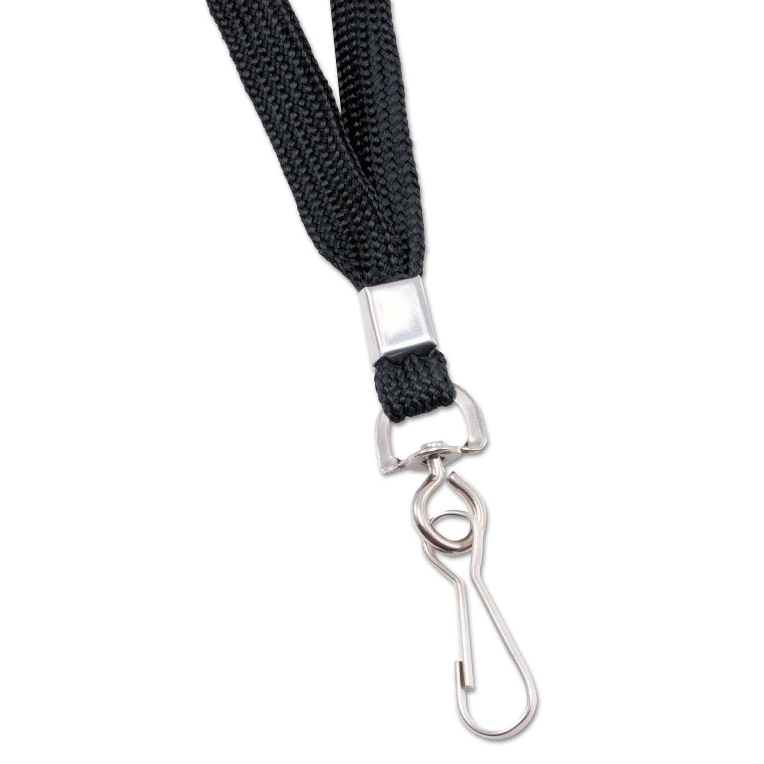 Deluxe Lanyard with J-Hook, Black, Box of 24