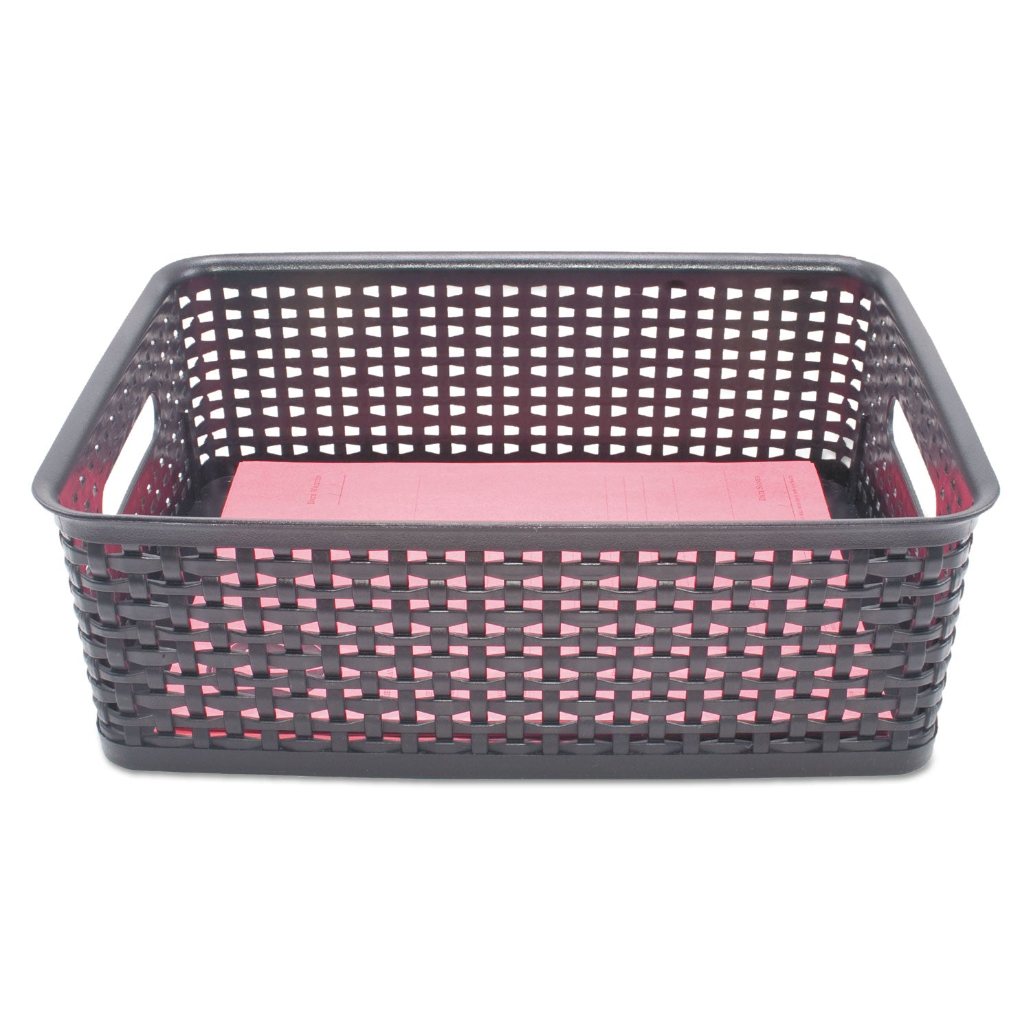 Black Plastic Weave Bins, Medium, Pack of 2