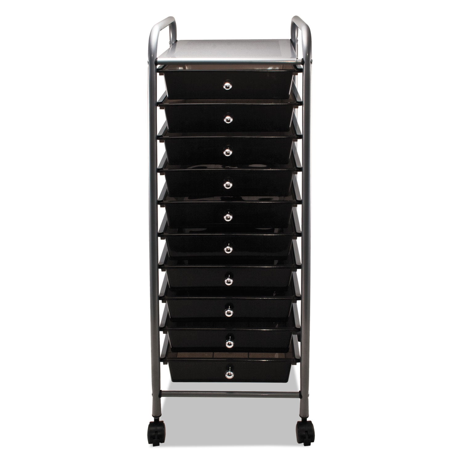 10-Drawer Rolling Cart, Smoke