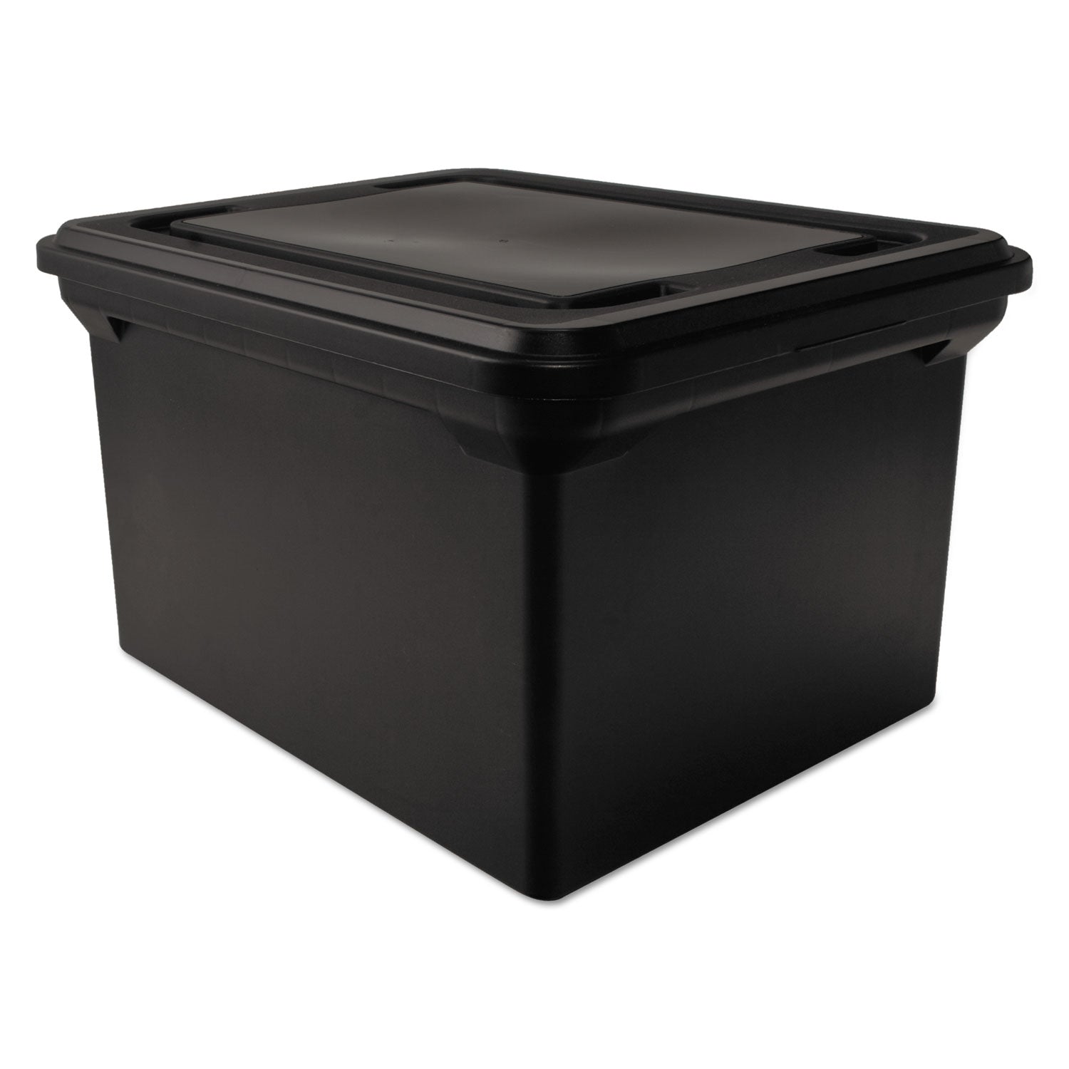 File Tote with Lid, Black