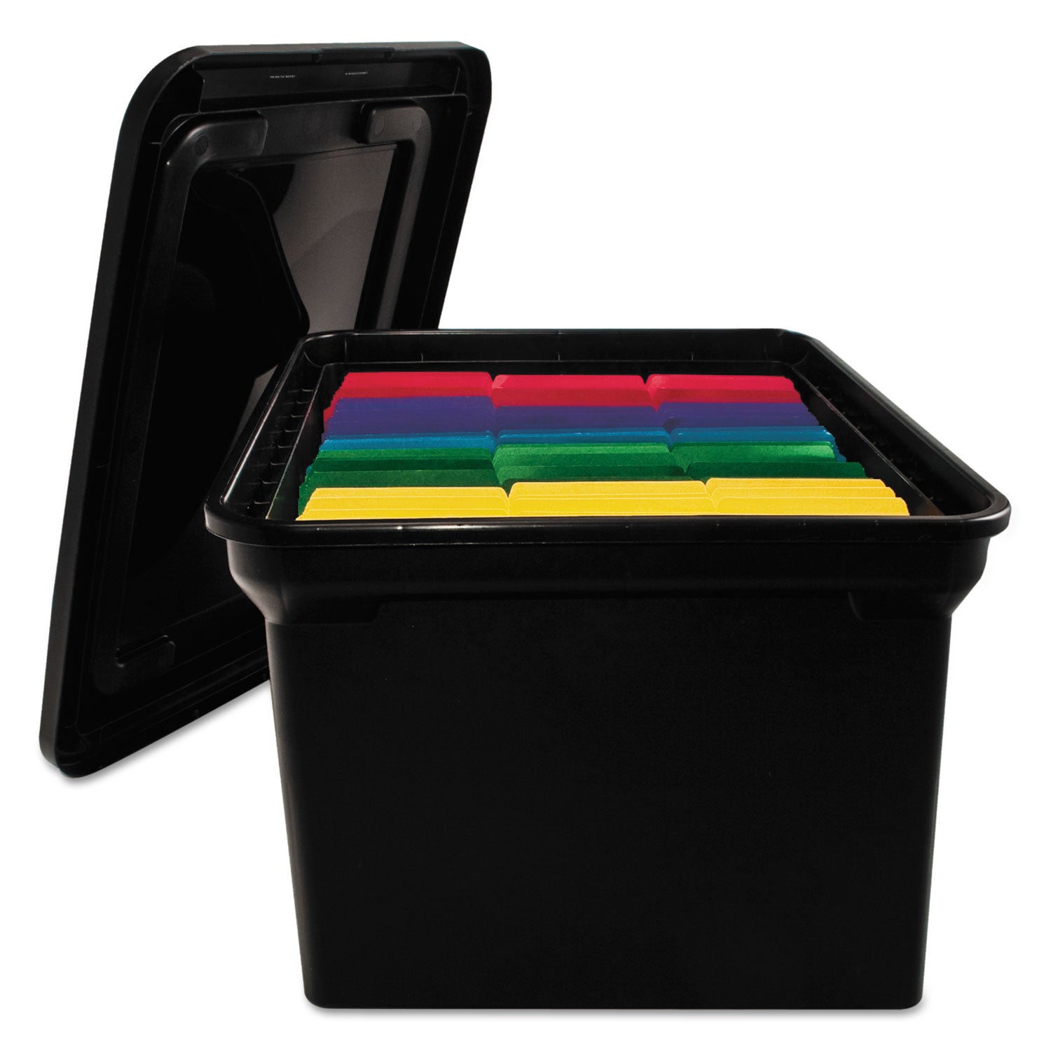 File Tote with Lid, Black