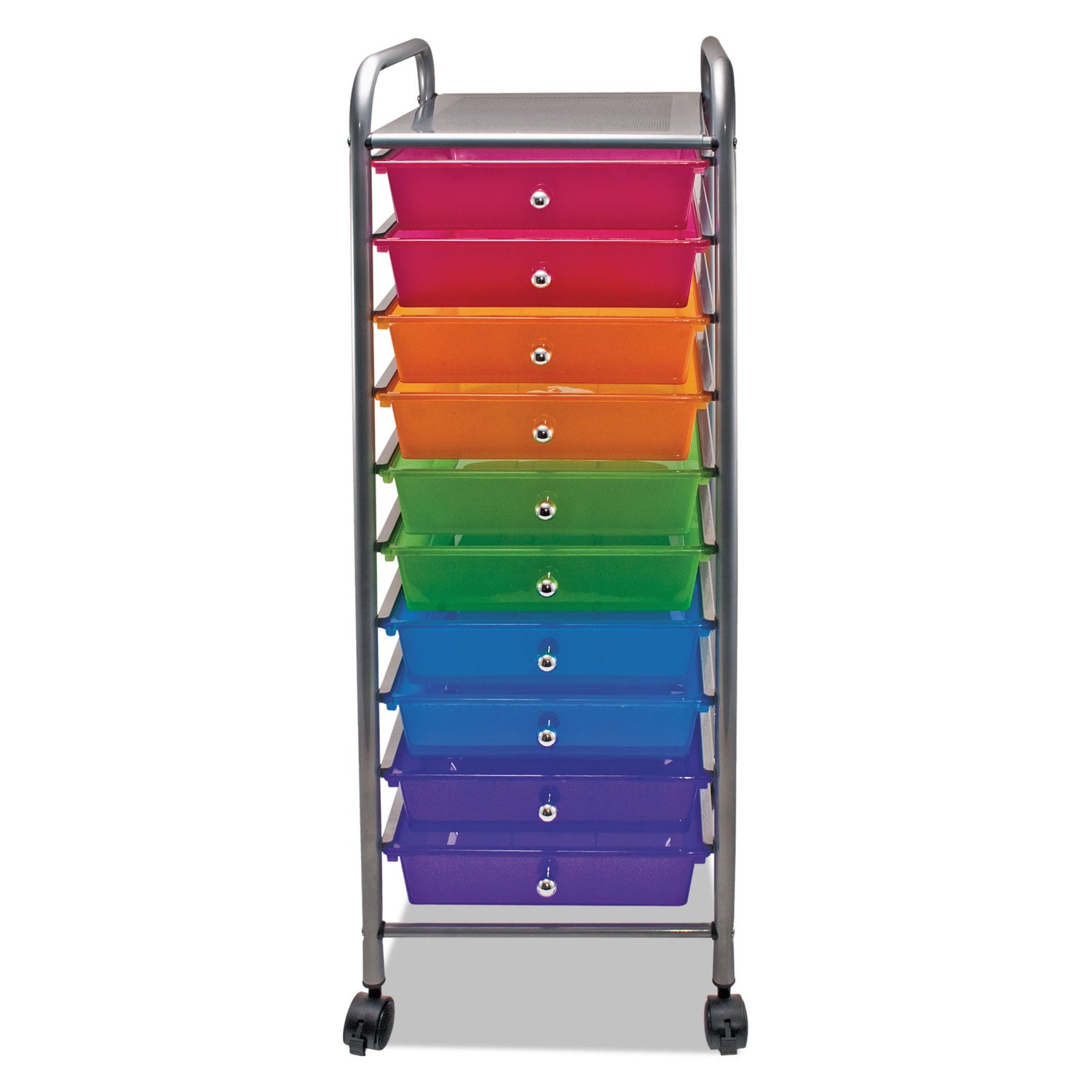 10-Drawer Rolling Cart, Multicolor
