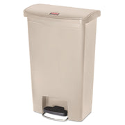 Rubbermaid Commercial Slim Jim 13 Gallon Front Step Container, Beige, Resin/Plastic/Poly, 28.3" H x 11.5" W x 18" L, 1 Each