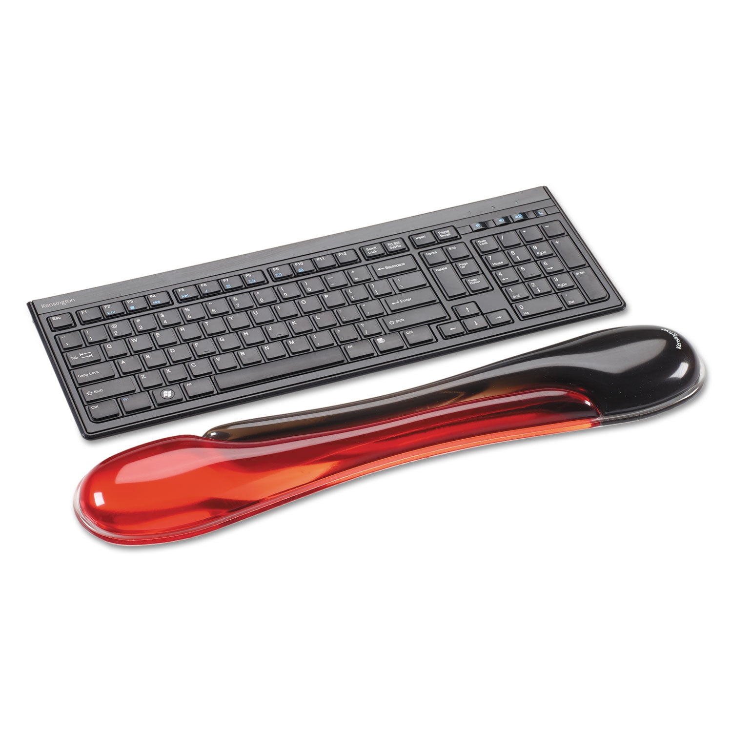 Kensington Duo Gel Wave Keyboard Wrist Rest - 18.88" Width x 3.50" Depth - Red, Black - Gel - Slip Resistant - 1 Each