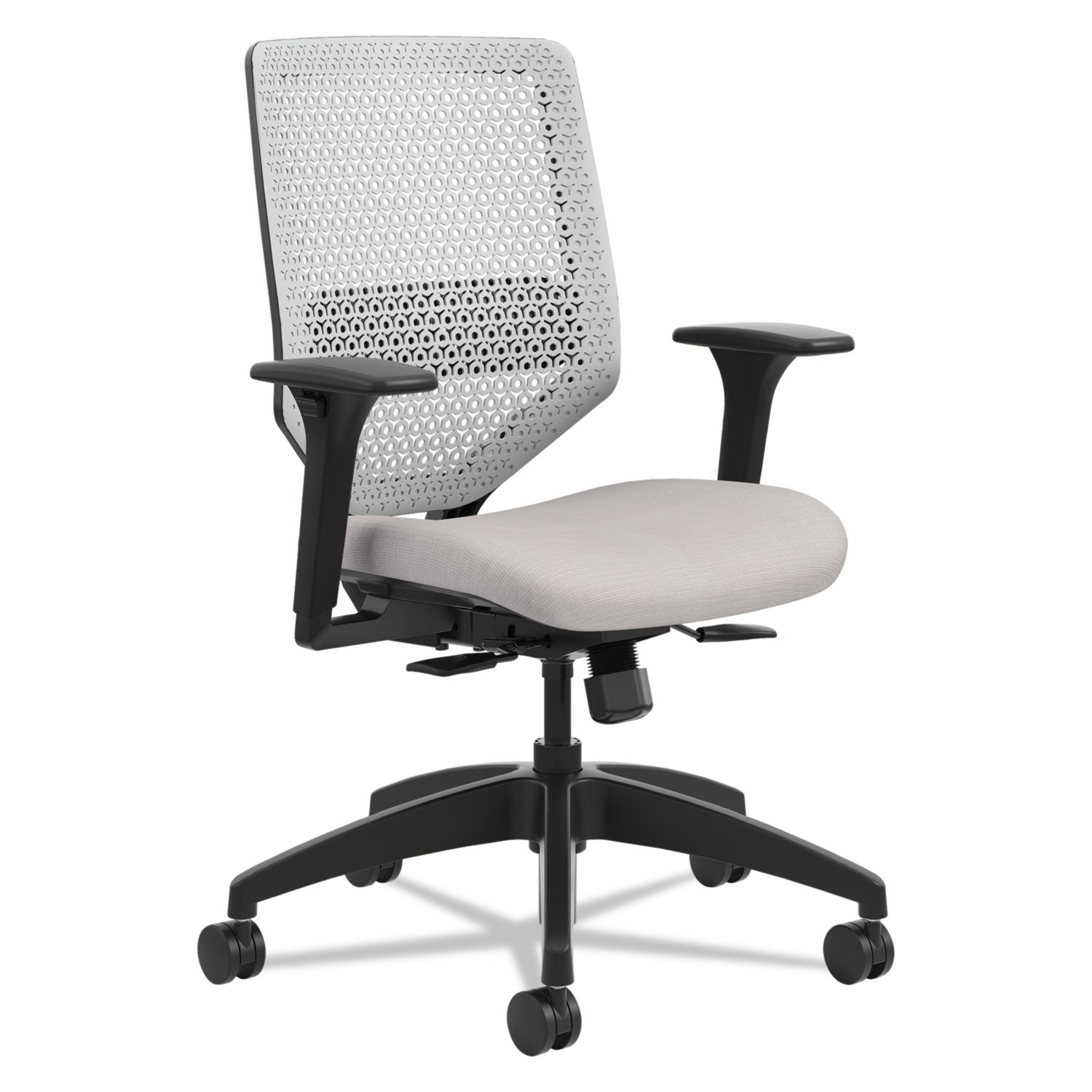 HON Solve Chair - Fabric Seat Material - Titanium Back Color - Black Frame Color - Mid Back - Sterling - 1 Each