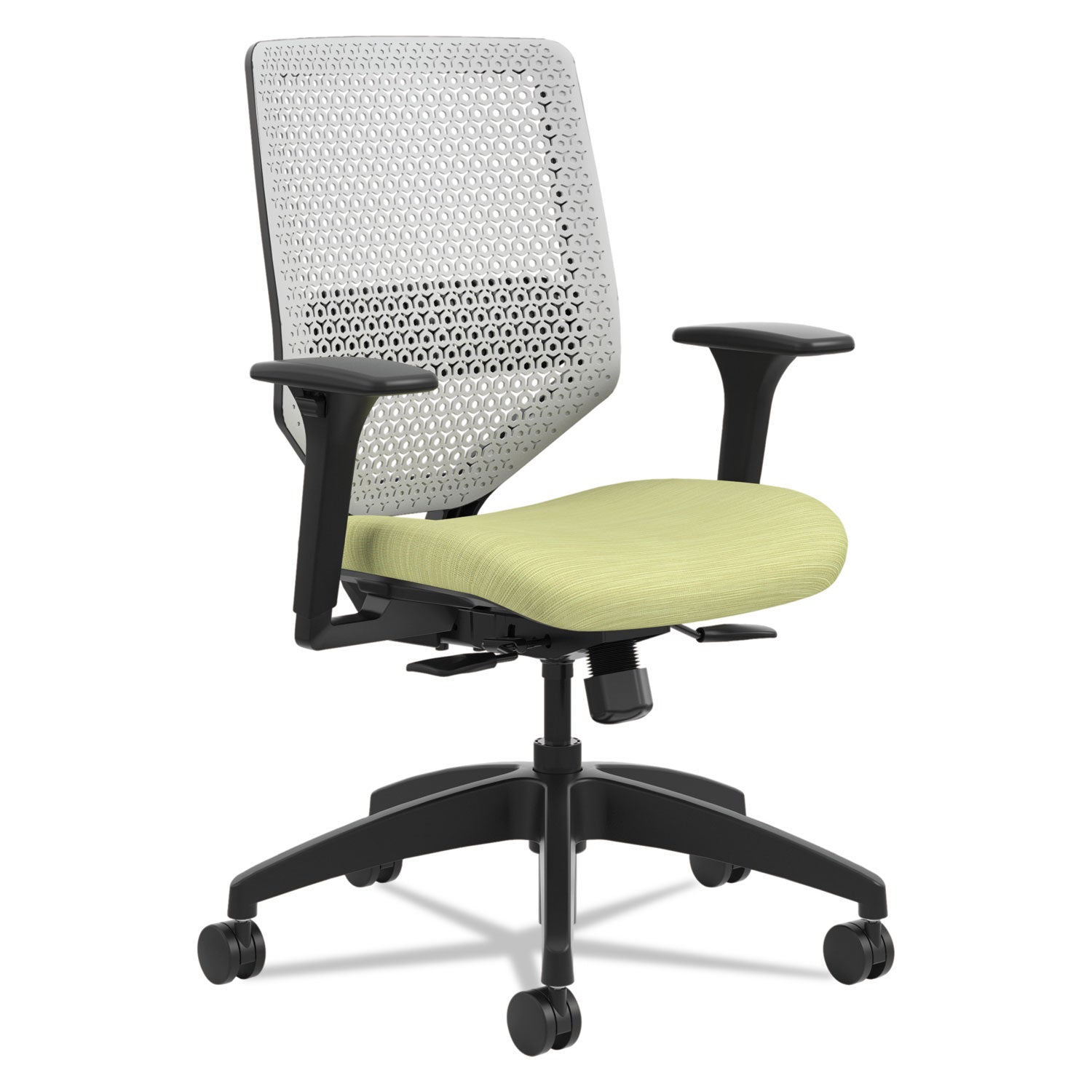 HON Solve Chair - Fabric Seat Material - Titanium Back Color - Black Frame Color - Mid Back - Meadow - 1 Each
