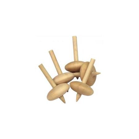 Wooden Long-Handled Spin Tops 10/Pkg-Natural