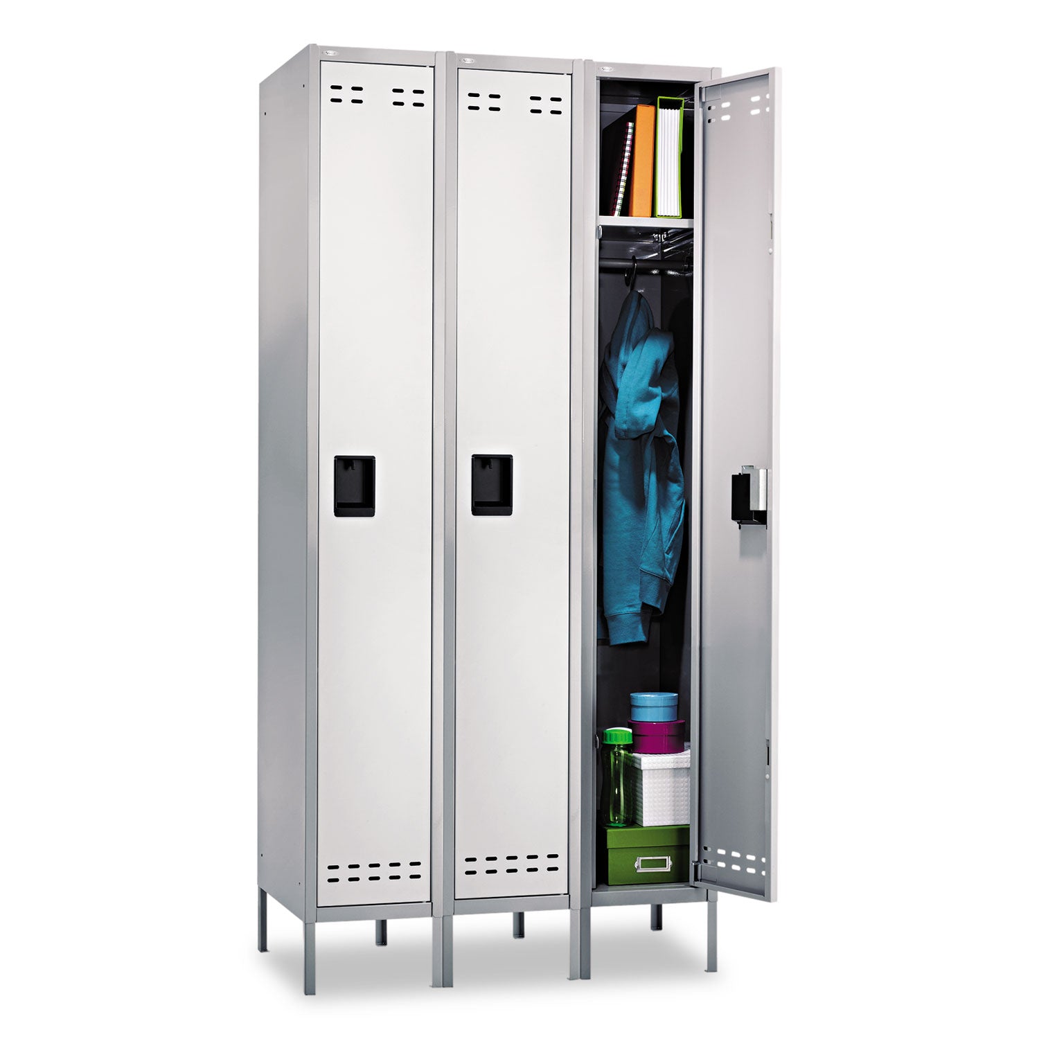 Locker Sngl Tier 3 Column Gray