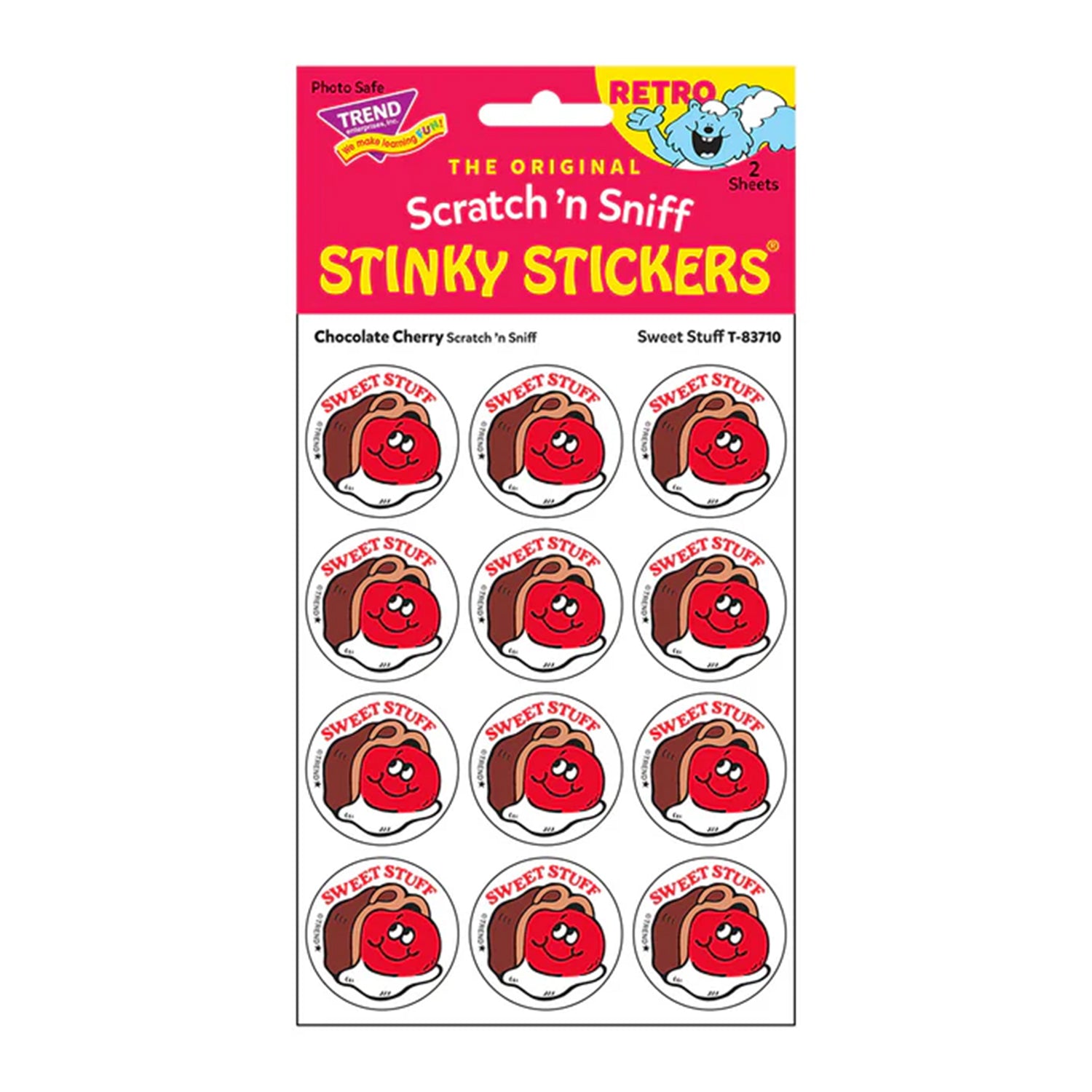 Sweet Stuff/Chocolate Cherry scent Retro Scratch 'n Sniff Stinky Stickers®, 24 ct.