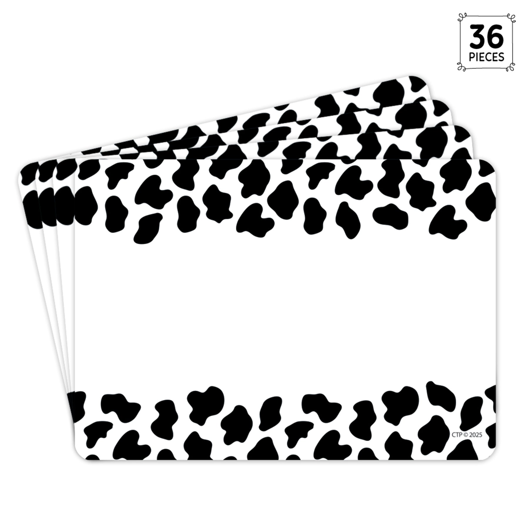 Farm Friends Cow Print Labels, Pack of 36