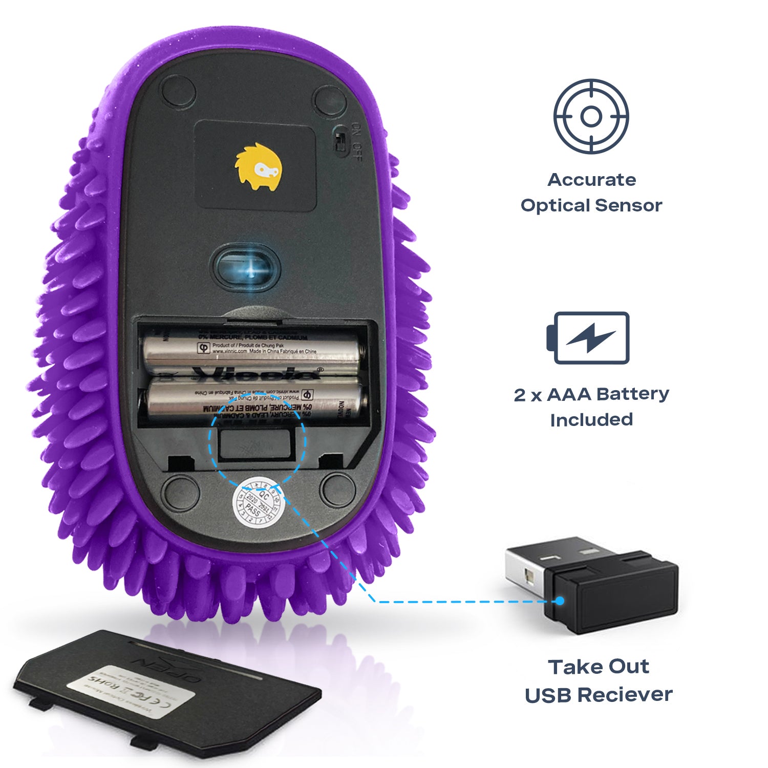 Hoglet Fidget Computer Mouse, Grape