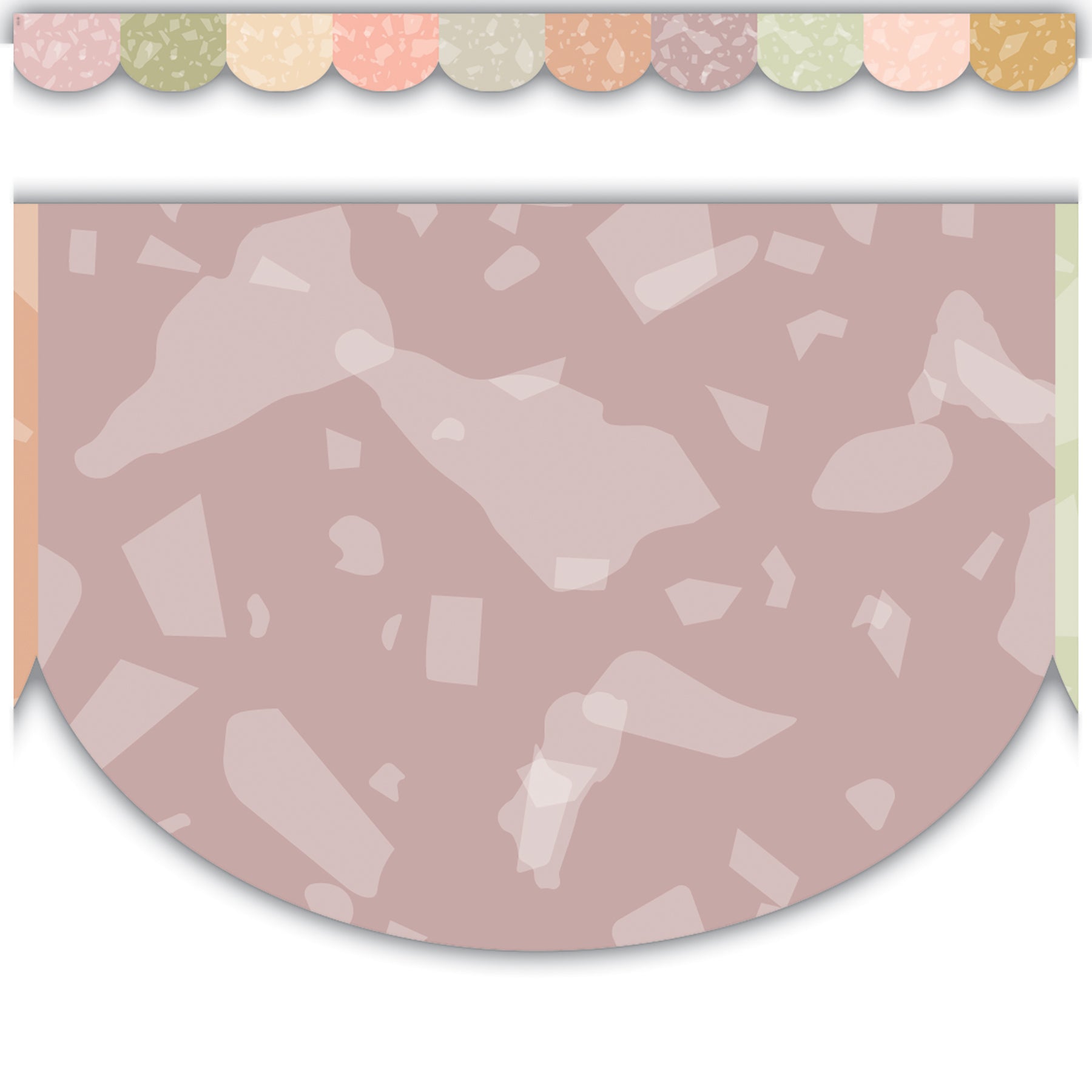 Terrazzo Tones Scalloped Die-Cut Border Trim, 35 Feet