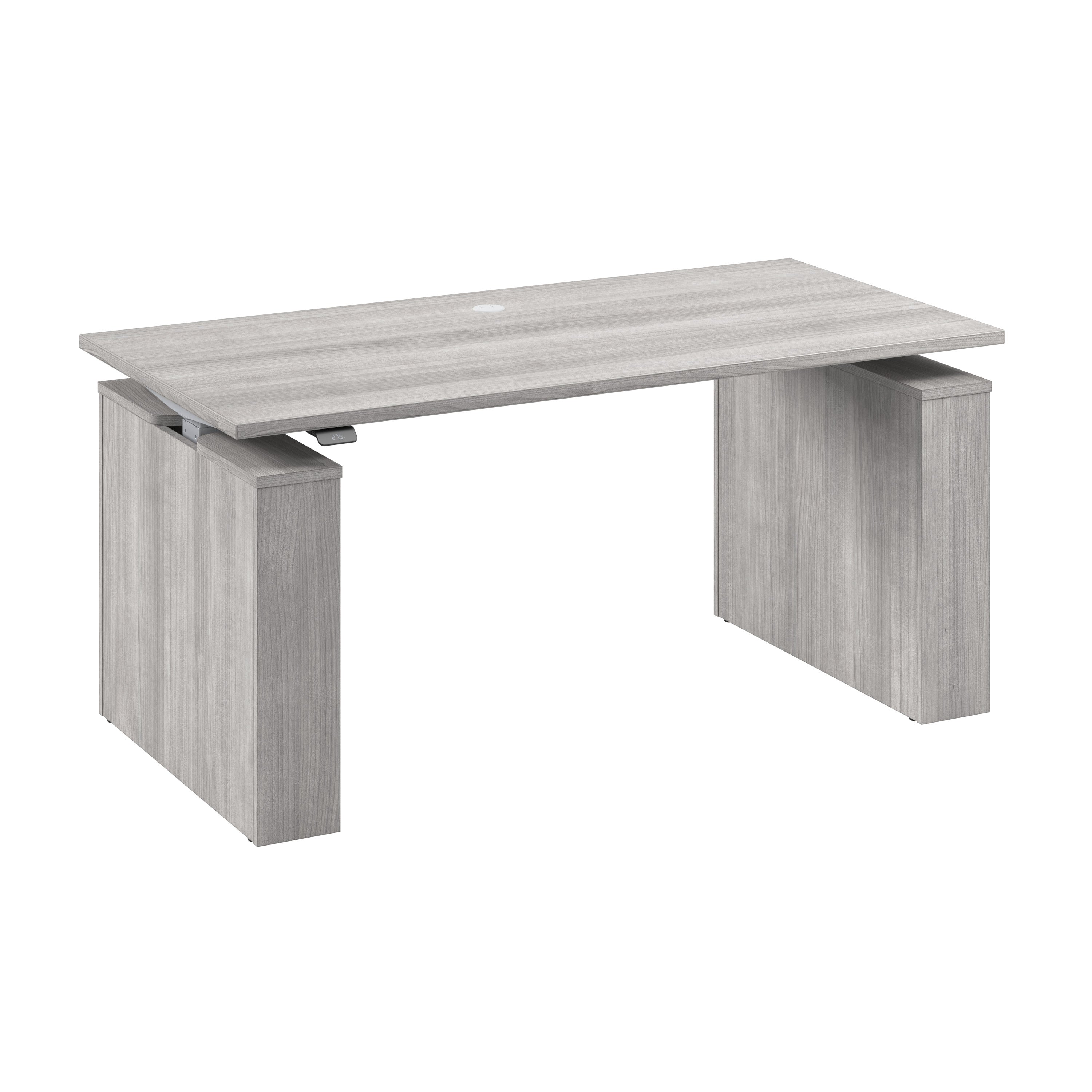 Bush Business Furniture Stratus&nbsp;60W x&nbsp;30D Electric Height Adjustable Standing Desk in Platinum Gray with Metallic Gray Base - 59.45" Width x 29.37" Depth x 27.44" Height