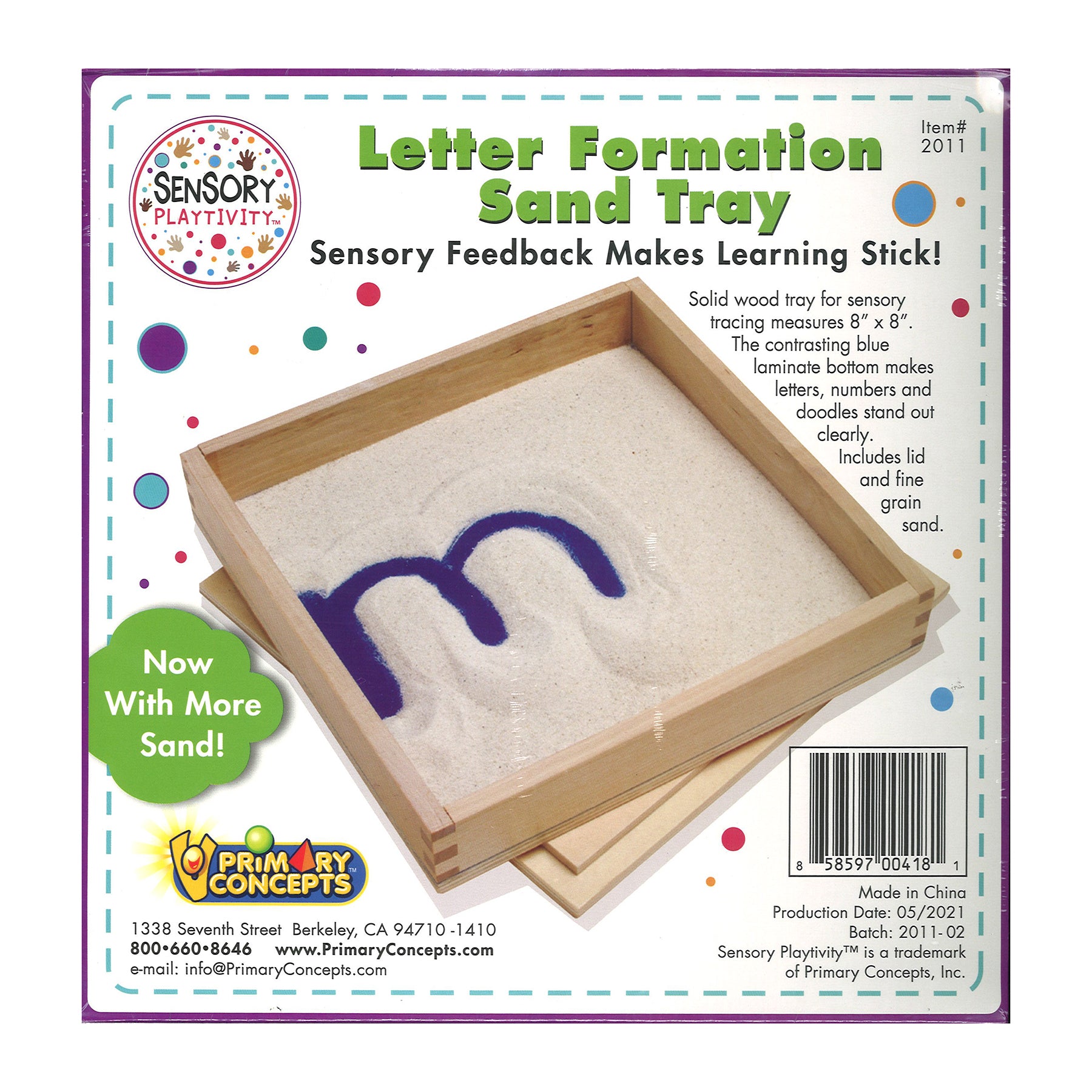 Letter Formation Sand Tray, 8" x 8"