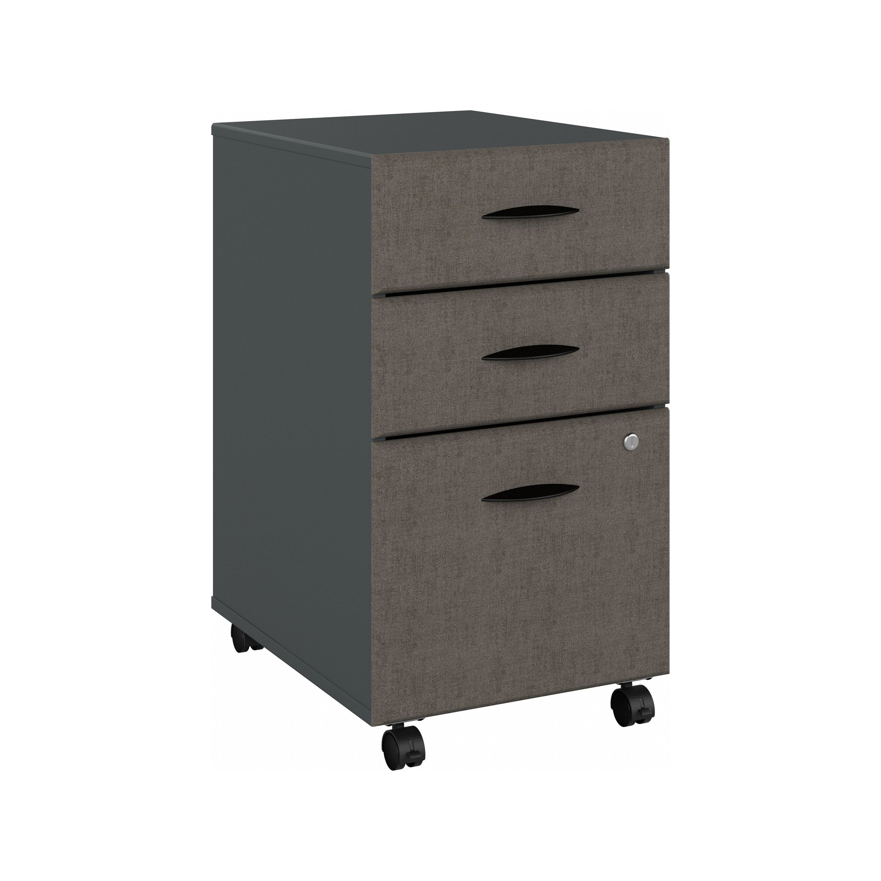 Bush Business Furniture Series A 3 Drawer Mobile File Cabinet in Slate and White Spectrum - 15.71" Width x 20.2" Depth x 27.79" Height