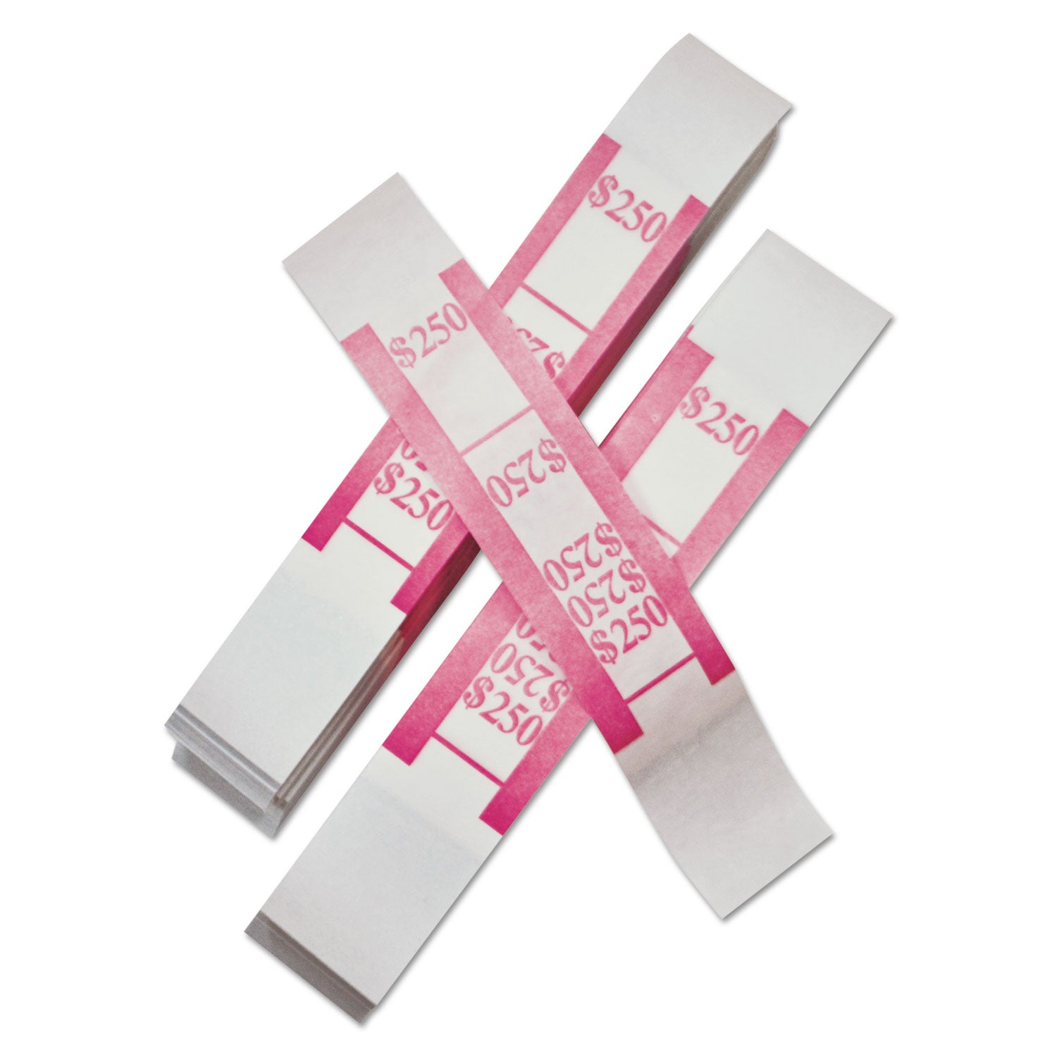 ICONEX SecurIT Currency Straps - Total $250 - Color Coded, Sturdy, Adhesive - Kraft Paper - Red - 1000 / Pack