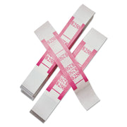 ICONEX SecurIT Currency Straps - Total $250 - Color Coded, Sturdy, Adhesive - Kraft Paper - Red - 1000 / Pack