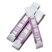 ICONEX SecurIT Currency Straps - Total $2,000 - Color Coded, Sturdy, Adhesive - Kraft Paper - Violet - 1000 / Pack
