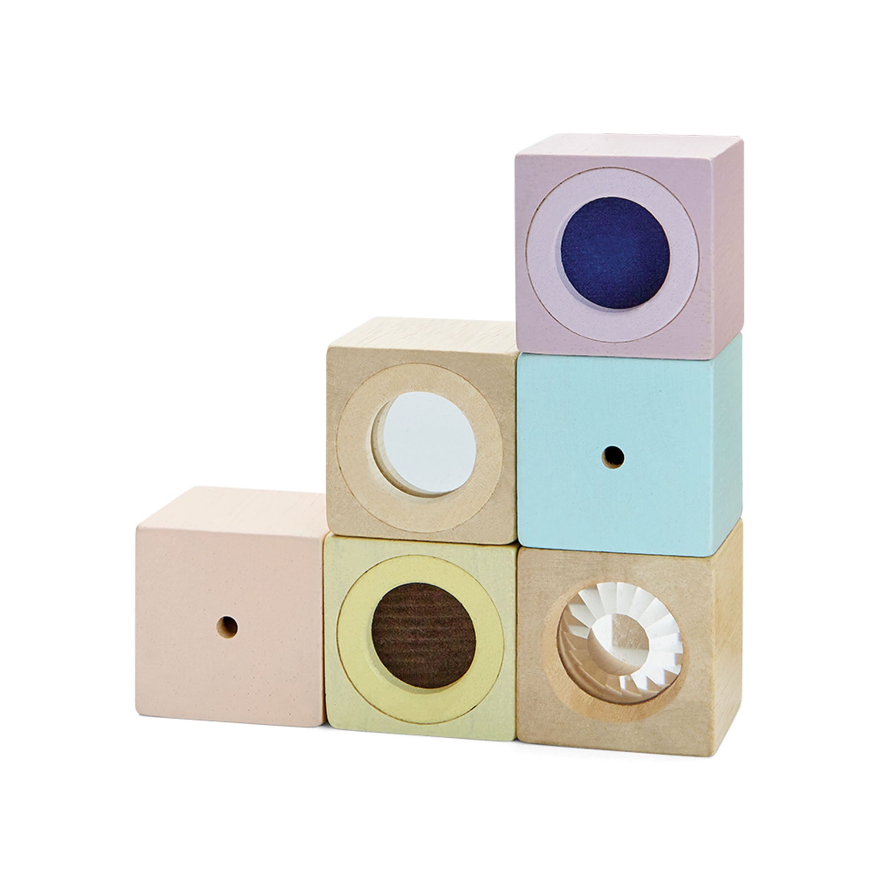 Wooden Sensory Blocks - 6 Pieces