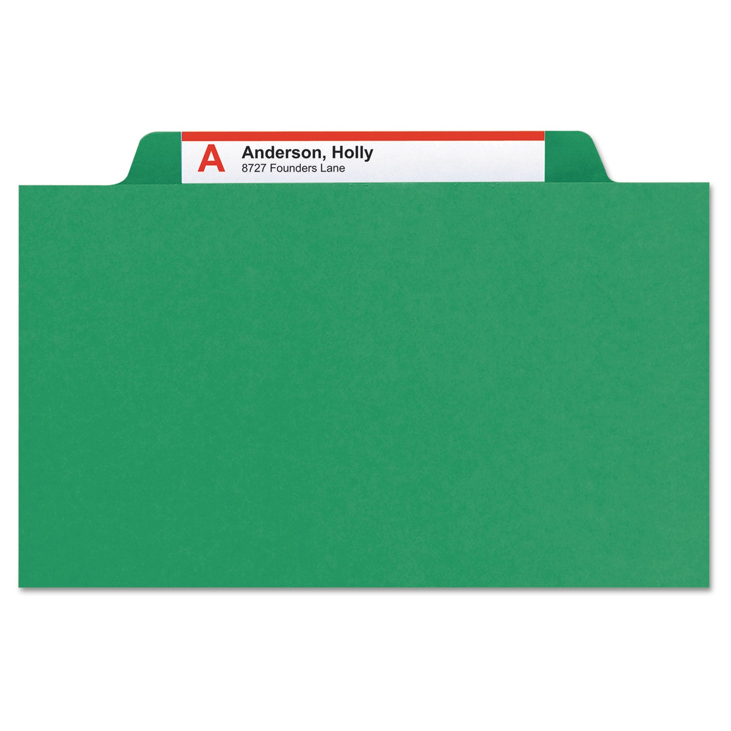 Smead Colored 1/3 Tab Cut Letter Recycled Top Tab File Folder - 8 1/2" x 11" - 1" Expansion - Top Tab Location - Assorted Tab Position - 25 pt. - Pressboard - Green - Tear Resistant, Wear Resistant - 100% Recycled - 25 / Box