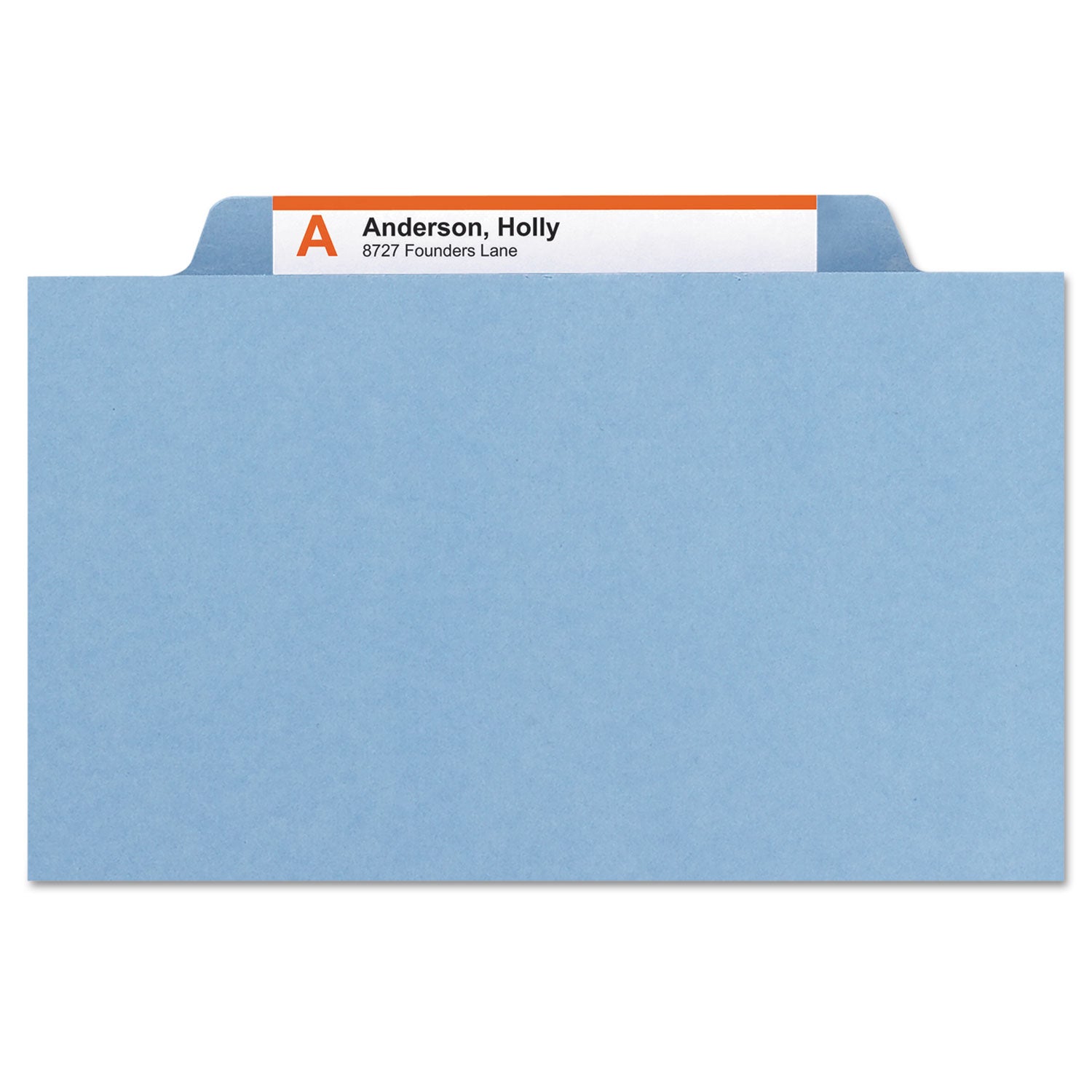 Smead Colored 1/3 Tab Cut Letter Recycled Top Tab File Folder - 8 1/2" x 11" - 1" Expansion - Top Tab Location - Assorted Tab Position - 25 pt. - Pressboard - Blue - Rounded Corner, Tear Resistant, Wear Resistant - 100% Recycled - 25 / Box