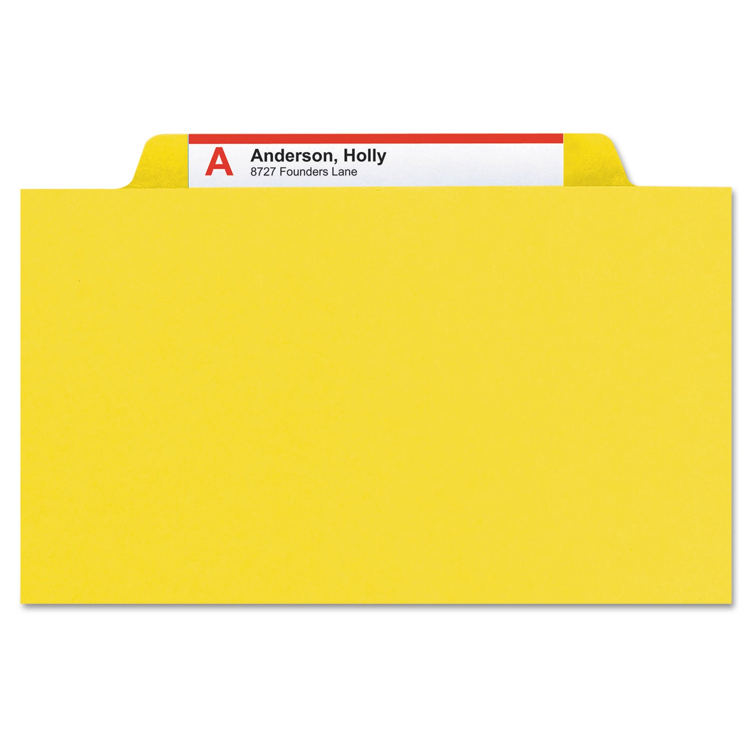 Smead Colored 1/3 Tab Cut Letter Recycled Top Tab File Folder - 8 1/2" x 11" - 1" Expansion - Top Tab Location - Assorted Tab Position - 25 pt. - Pressboard - Yellow - Rounded Corner, Wear Resistant, Tear Resistant - 100% Recycled - 25 / Box