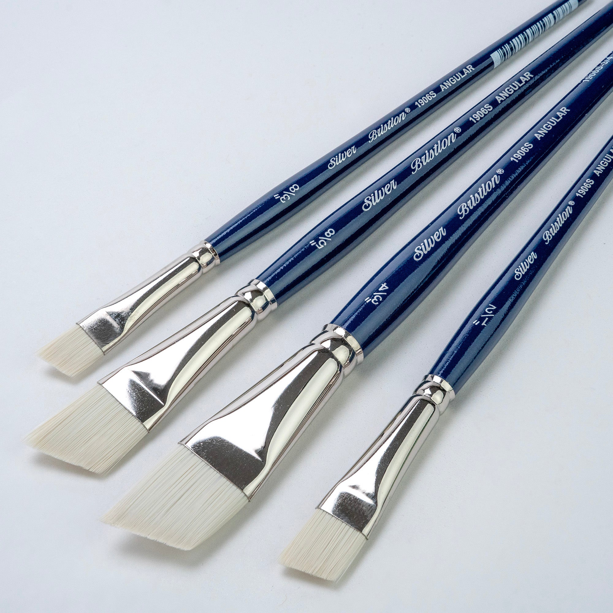Bristlon Short Handle Angles Brushes, Set of 4