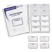 Visitor Badges with Registry Log, 3-5/8" x 1-7/8" Badge Size, 150 Badges & Log Book
