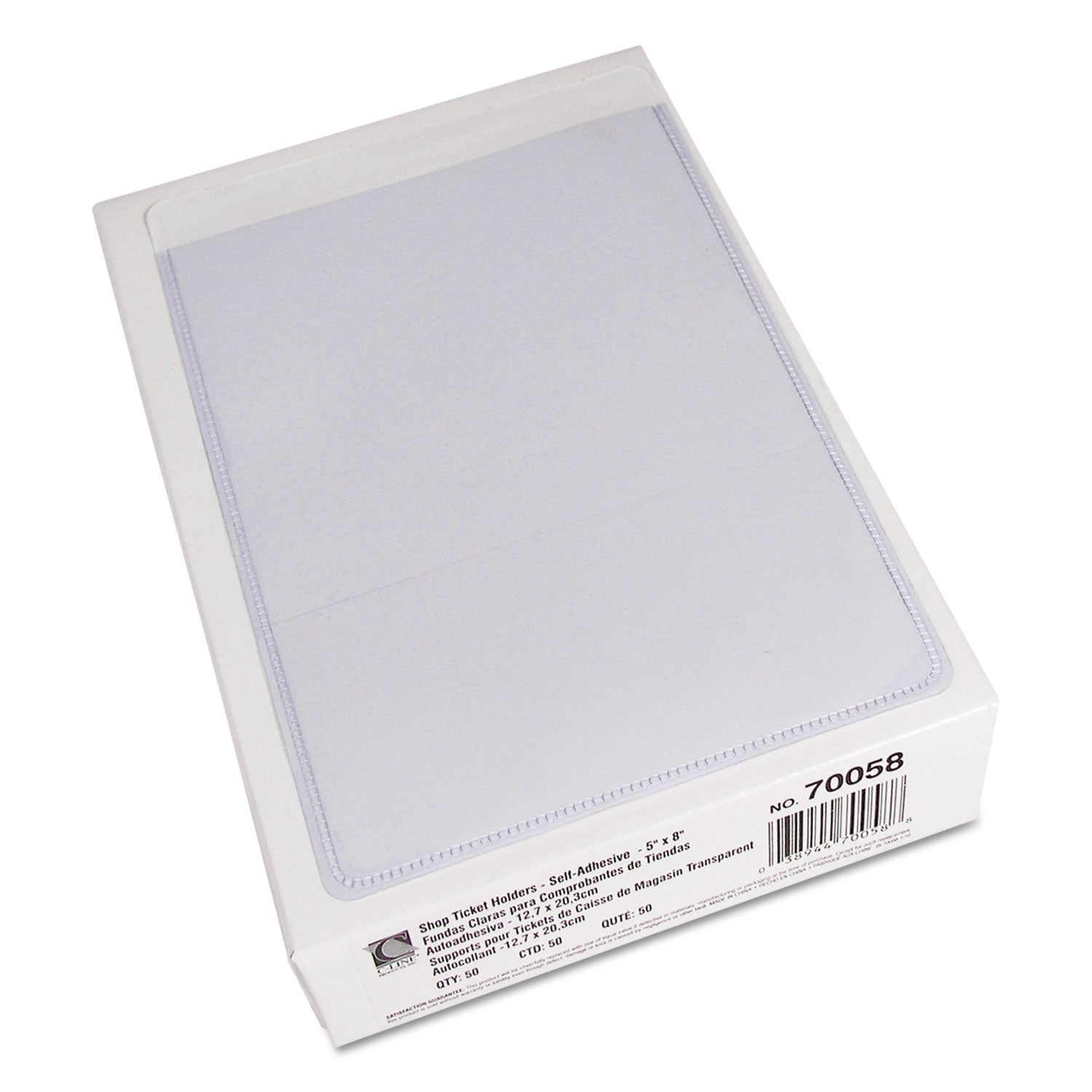 Self-Adhesive Shop Ticket Holders, Super Heavy, 25 Sheets, 5 X 8, 50/box