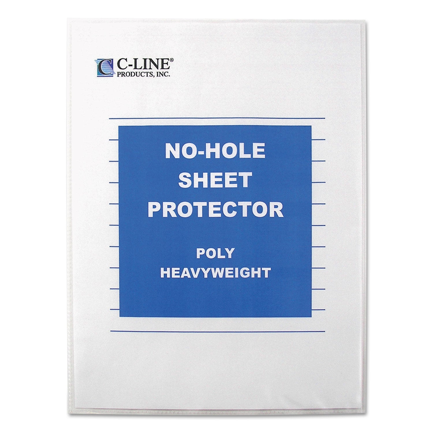 No-Hole Heavyweight Poly Sheet Protectors, Clear, Top Loading, 11" x 8-1/2", Box of 25