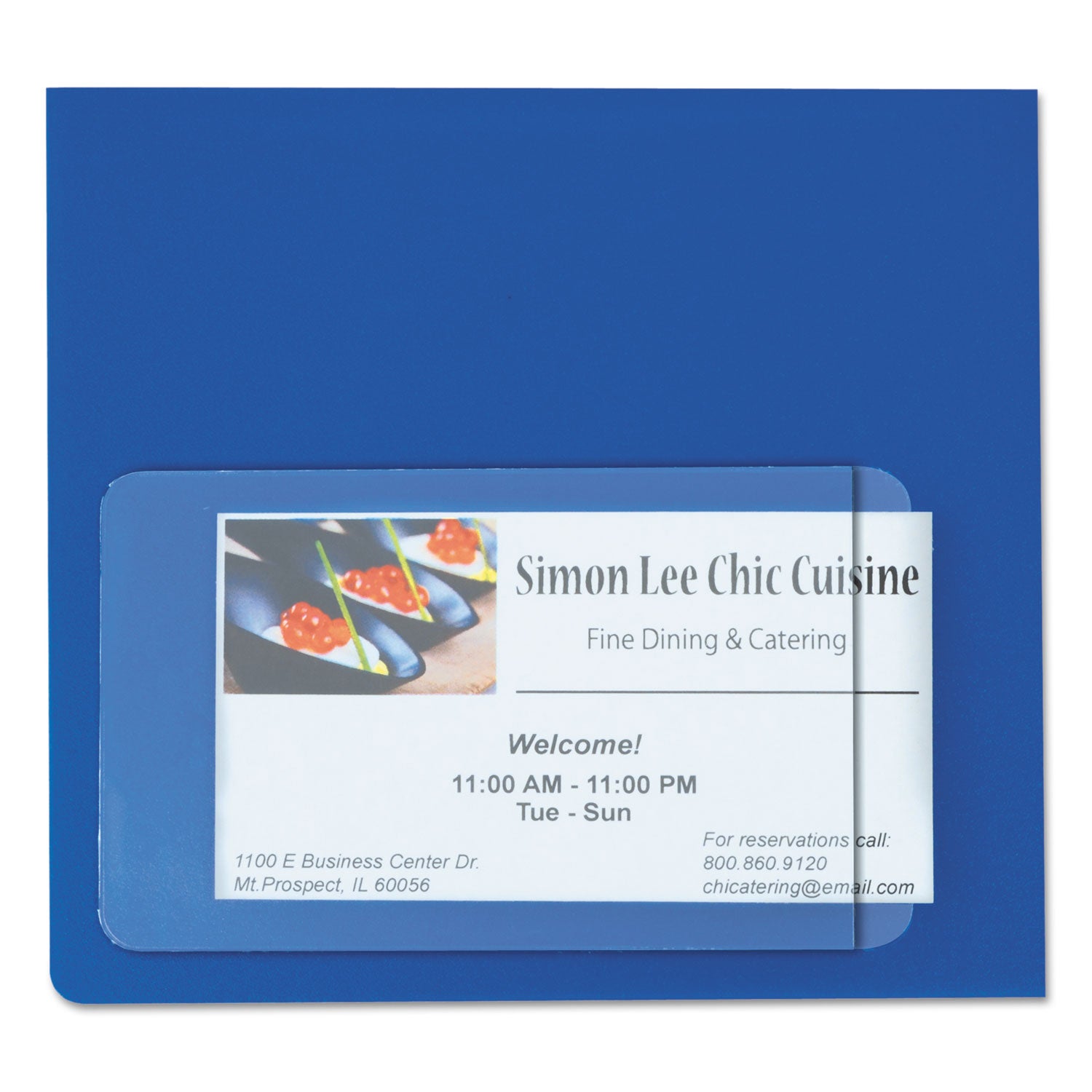 Self-Adhesive Business Card Holder, Side Load, 2" x 3-1/2", Pack of 10