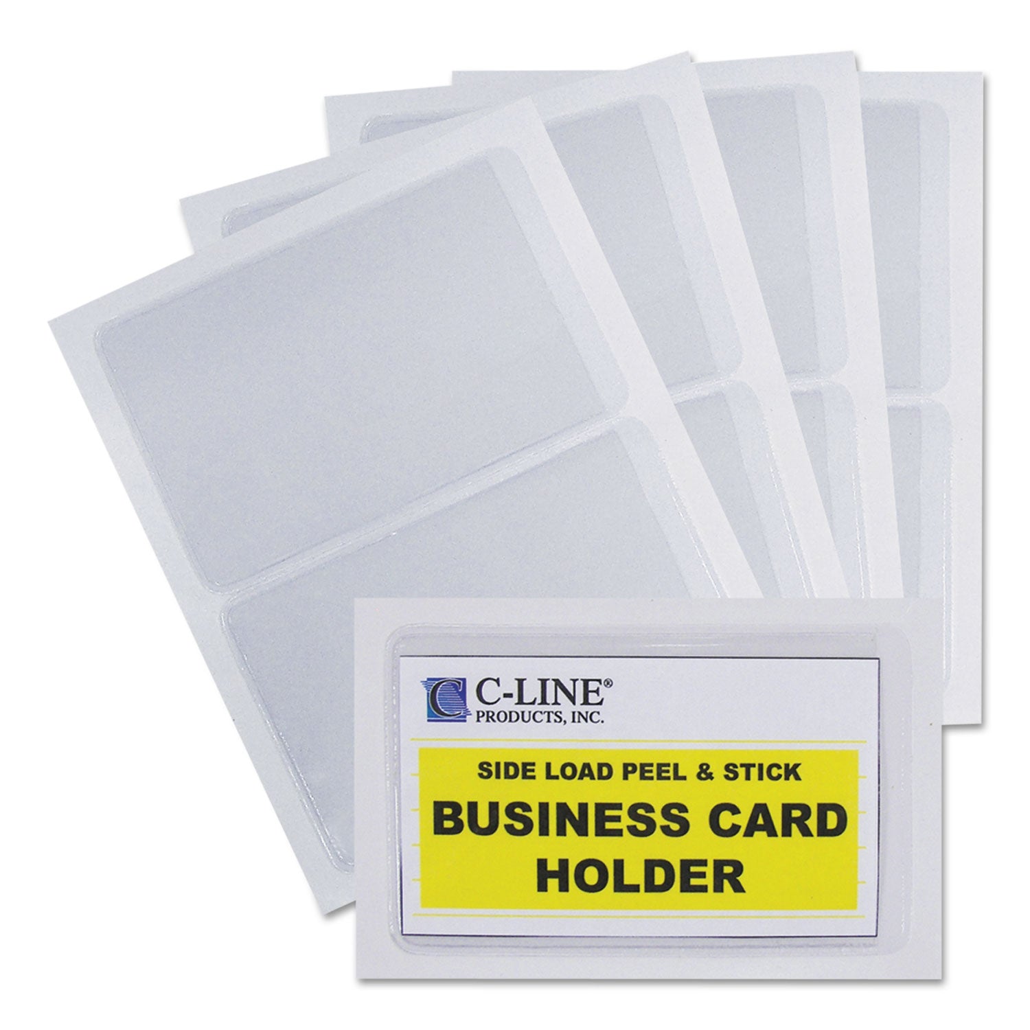 Self-Adhesive Business Card Holder, Side Load, 2" x 3-1/2", Pack of 10