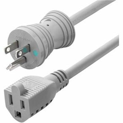 6ft 1.8m Hospital-Grade Power Extension Cord, Green Dot Medical Power Cable, NEMA 5-15P to