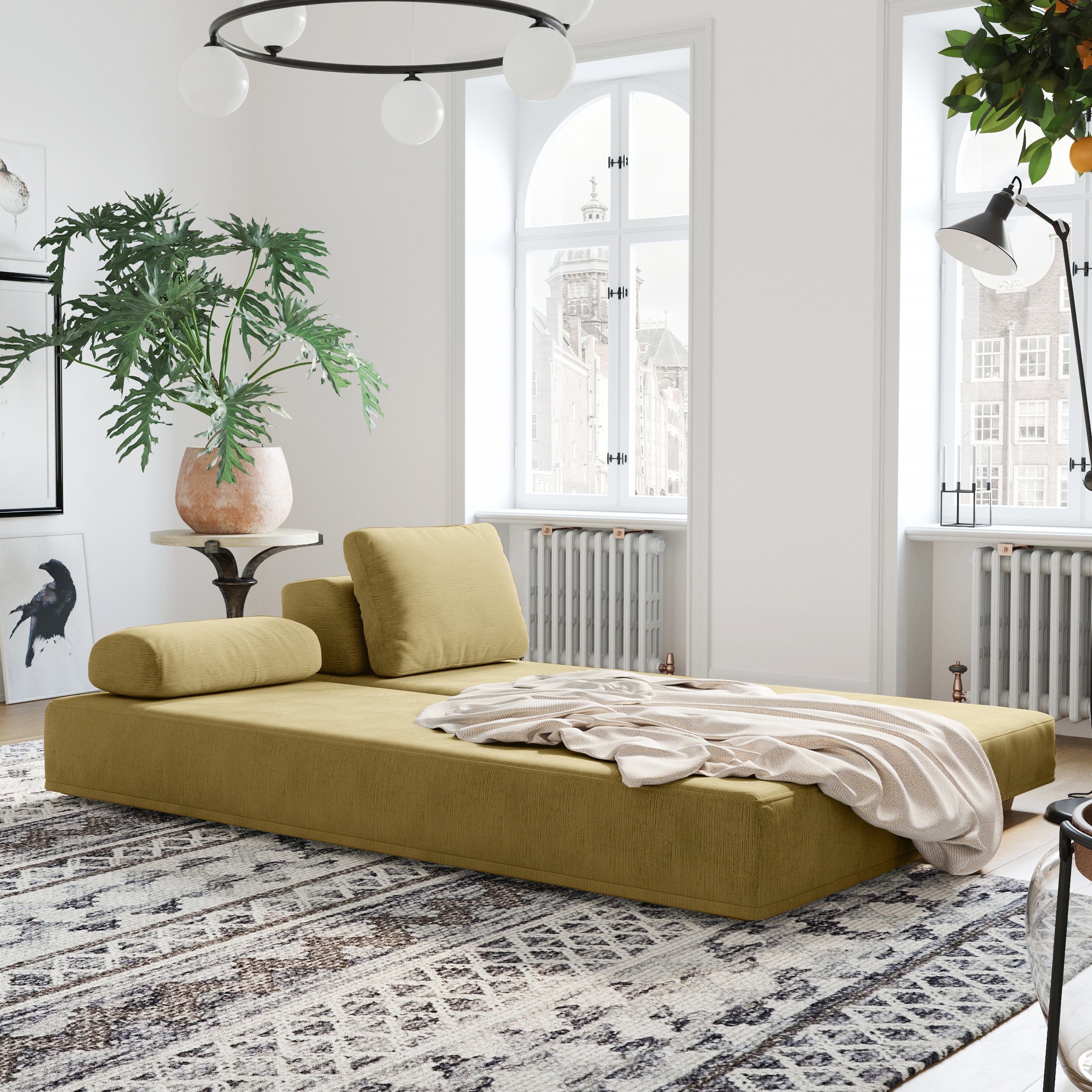 Jaxx Balshan Chaise Lounge Daybed, Camel