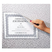 Cubicle Keepers Hook and Loop-Backed Display, 9.2 x 11.41, Velcro Mount, Clear, 25/Pack