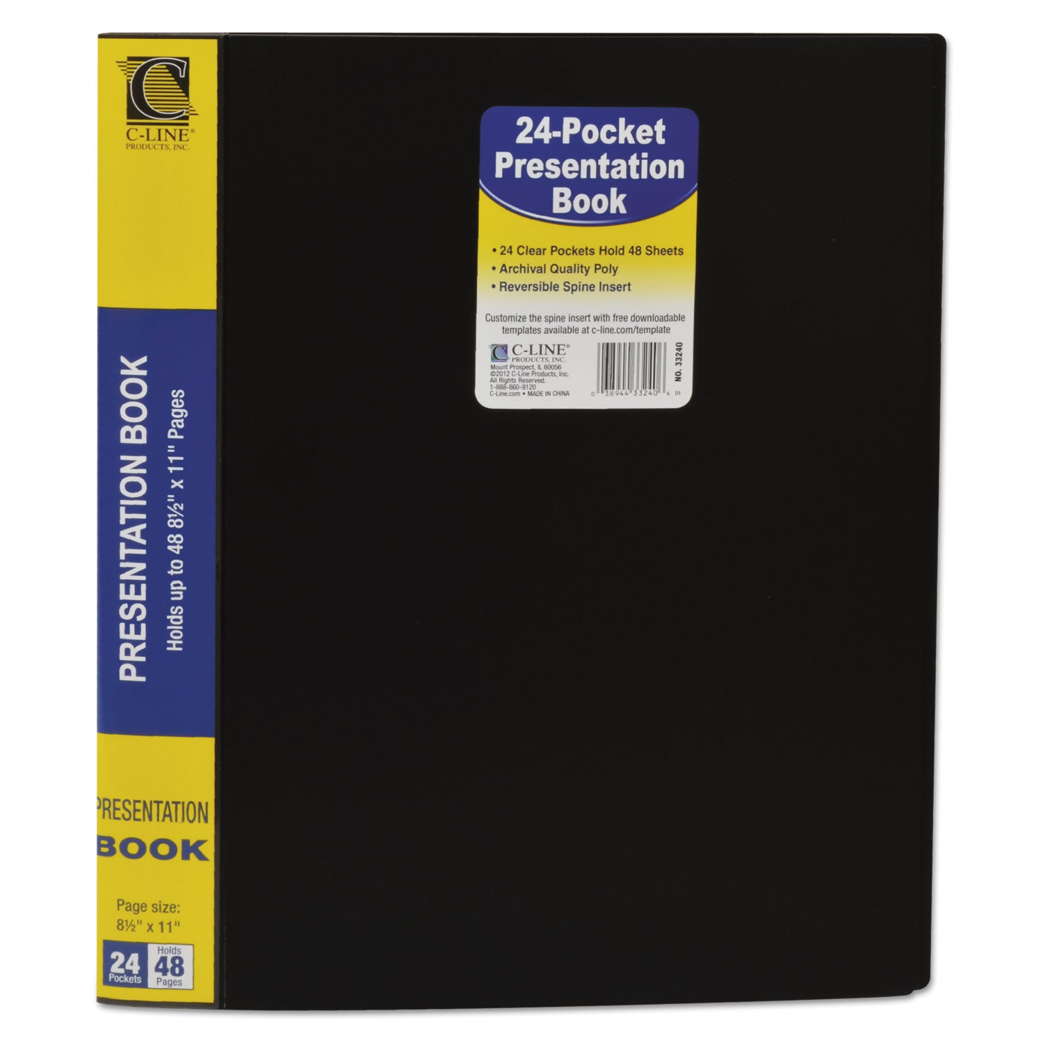Bound Sheet Protector Presentation Book, 24-Pocket
