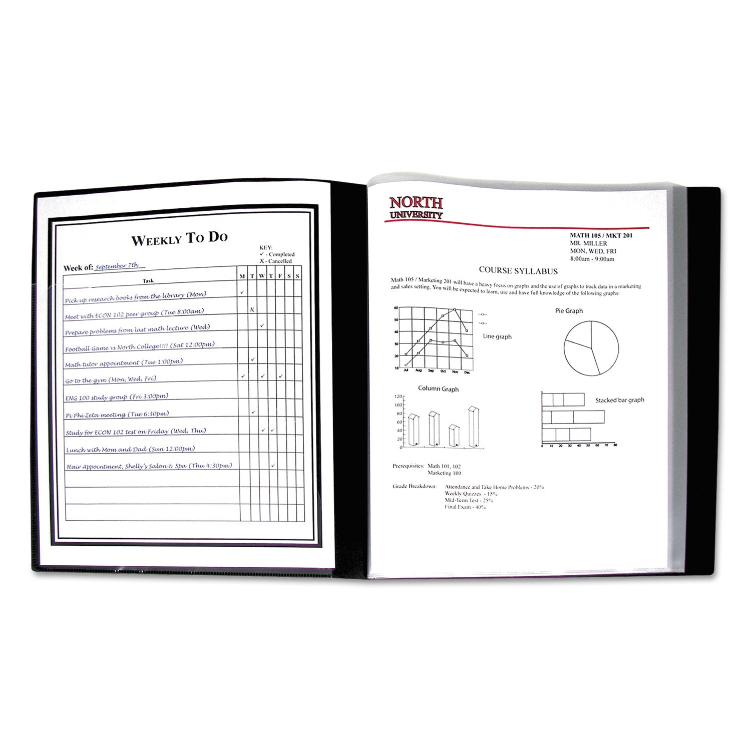 Bound Sheet Protector Presentation Book, 24-Pocket