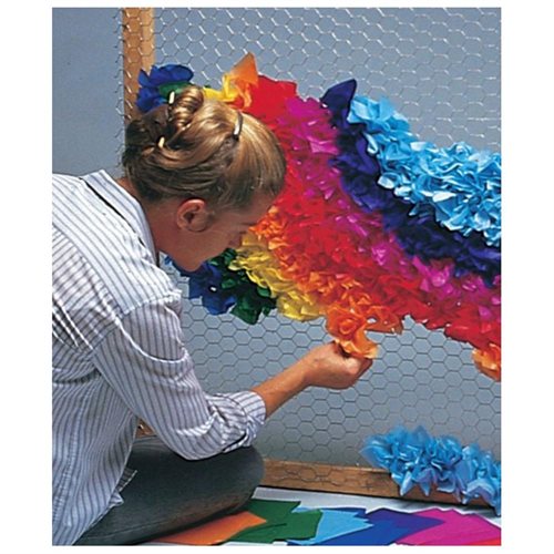 Decopuffs Kolorfast Flame-Resistant Non-Bleeding Tissue Pomp  5-1/2 X 5-1/2 in  Assorted Color  Pack of 300