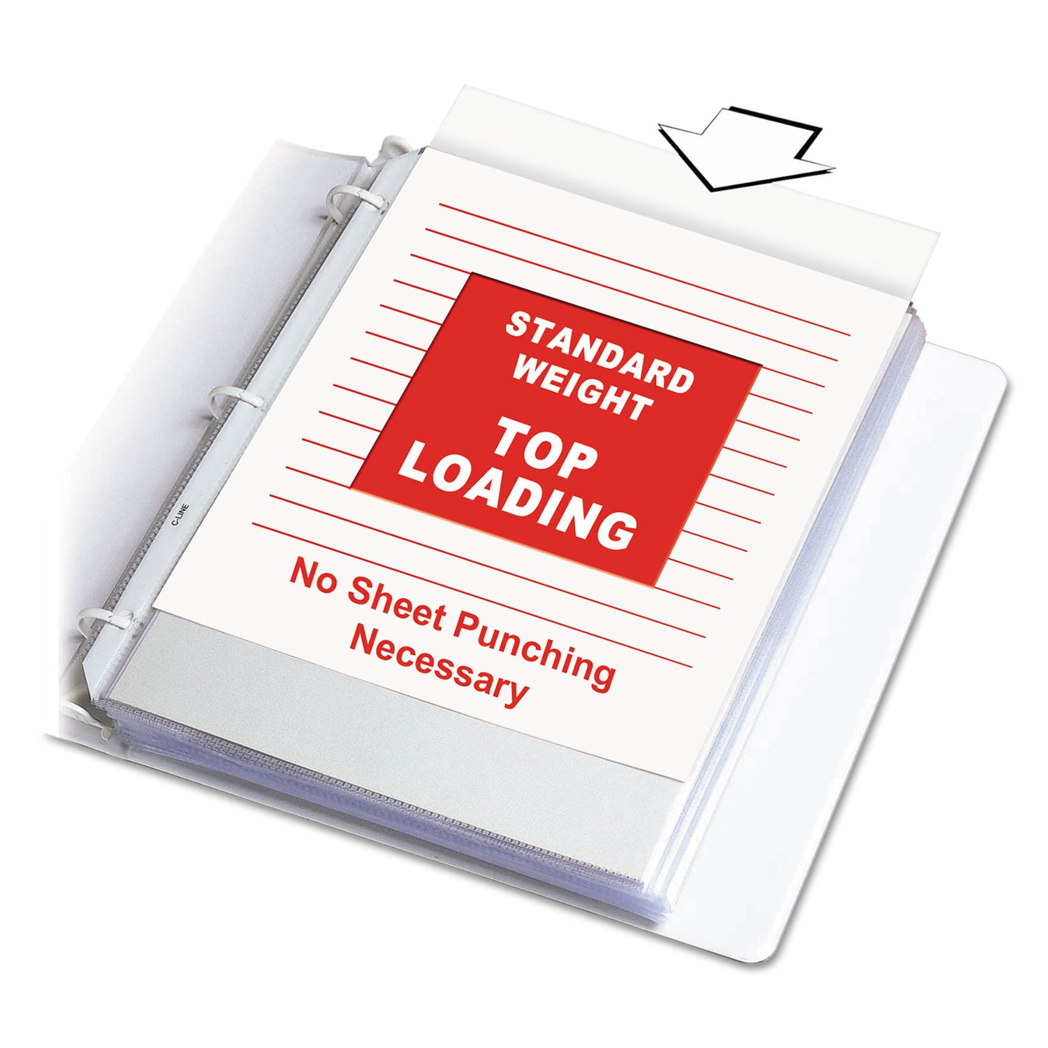 Standard Weight Poly Sheet Protectors, Clear, Top Loading, 11" x 8-1/2", box of 100