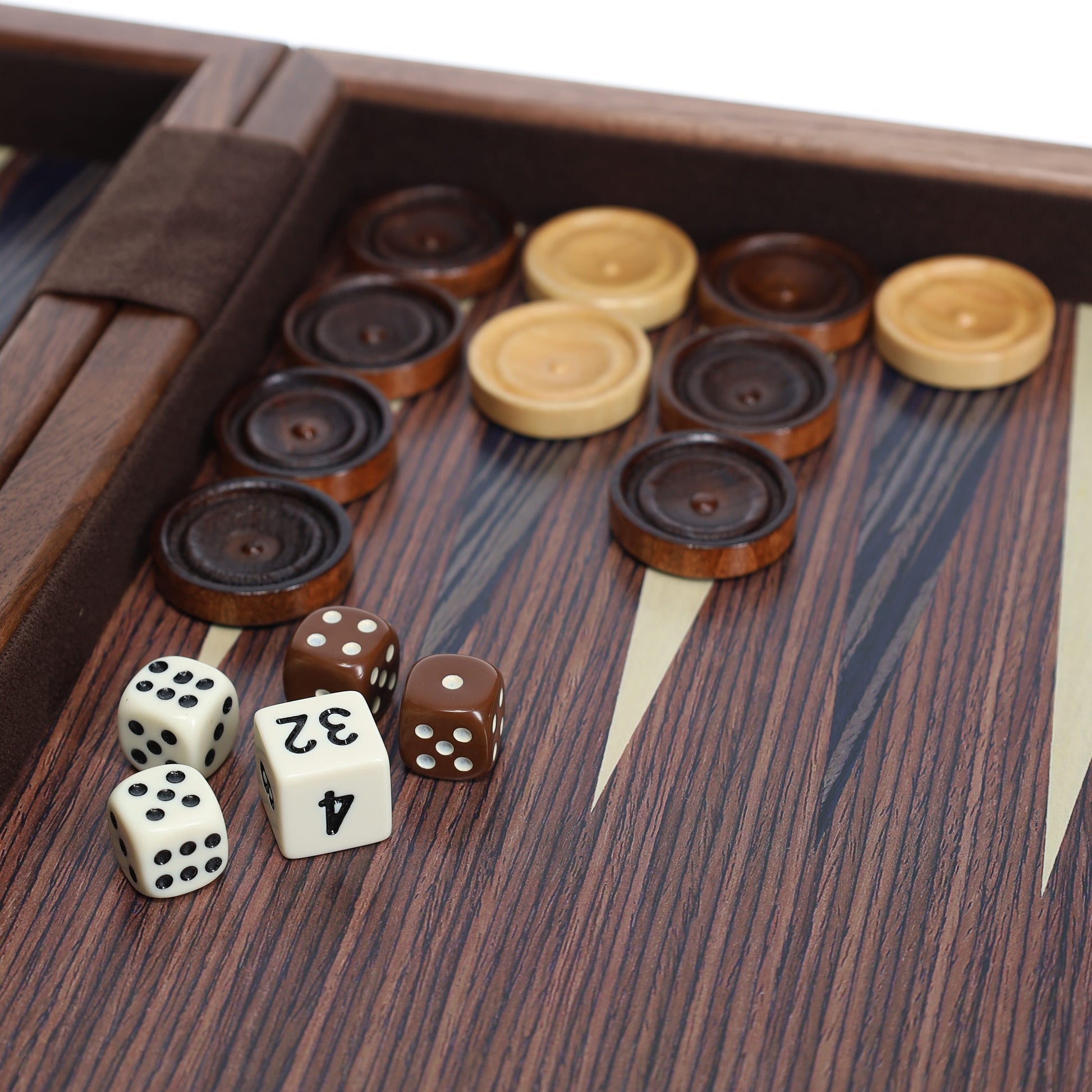 Travel Wood Starburst Design Backgammon Board Game Set - 19 in