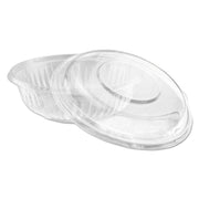 PresentaBowls Bowl/Lid Combo-Paks, 24 oz, 7.25" Diameter x 2.38" h, Clear, Plastic, 63/Pack, 2 Pack/Carton
