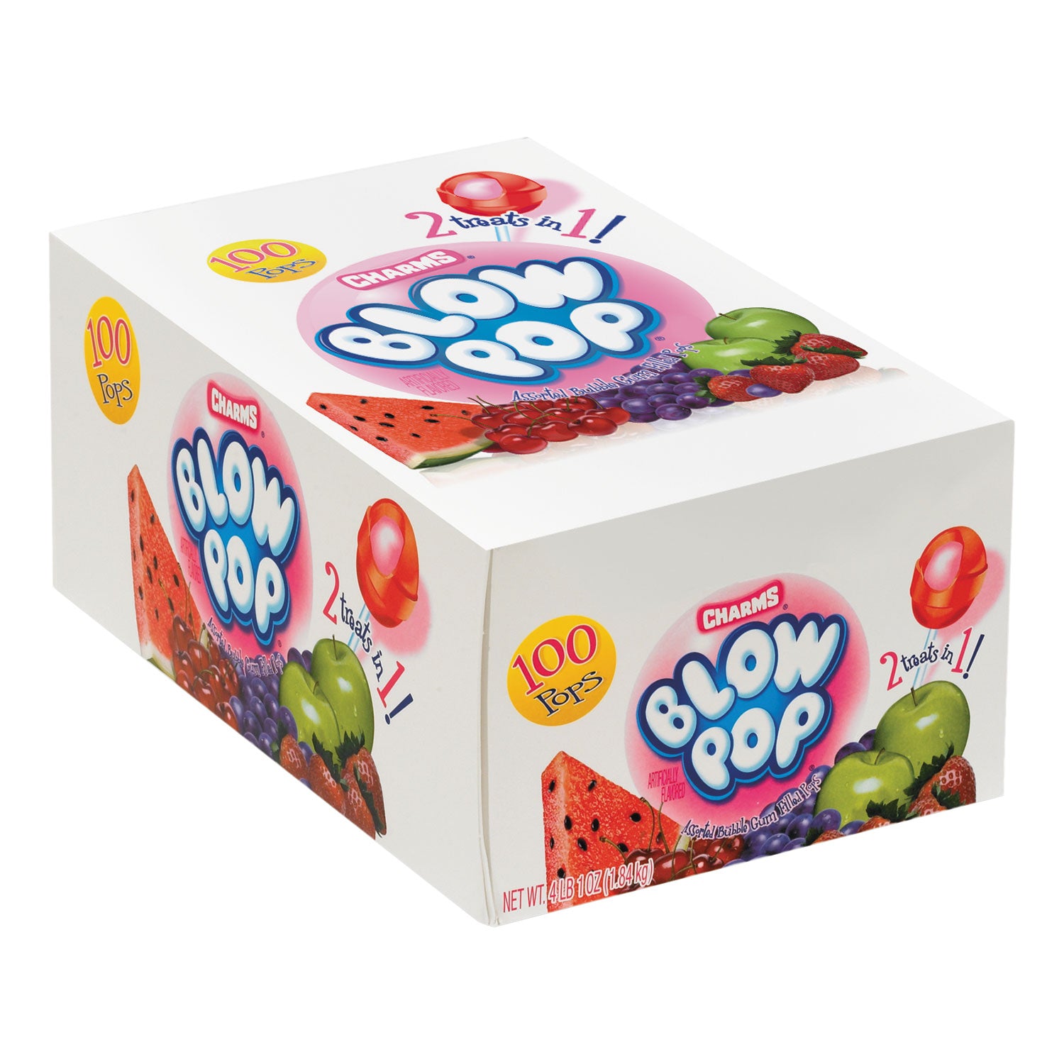 Blow Pops, 0.8 Oz, Assorted Fruity Flavors, 100/box