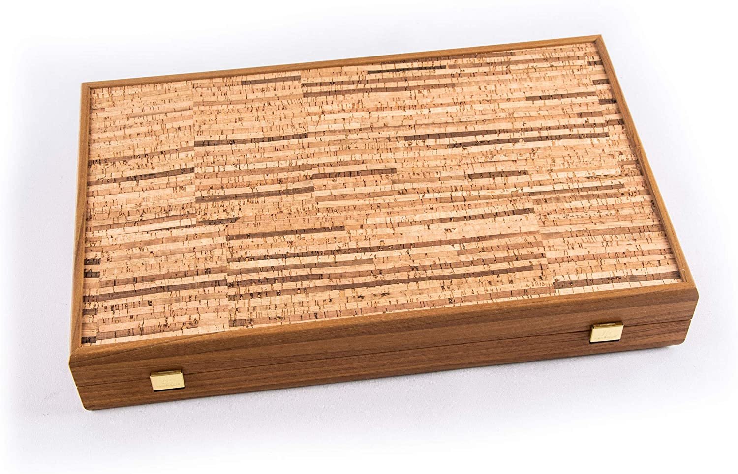 Luxury Natural Cork & Wood Backgammon Set - 19 inches - Handcrafted in Greece