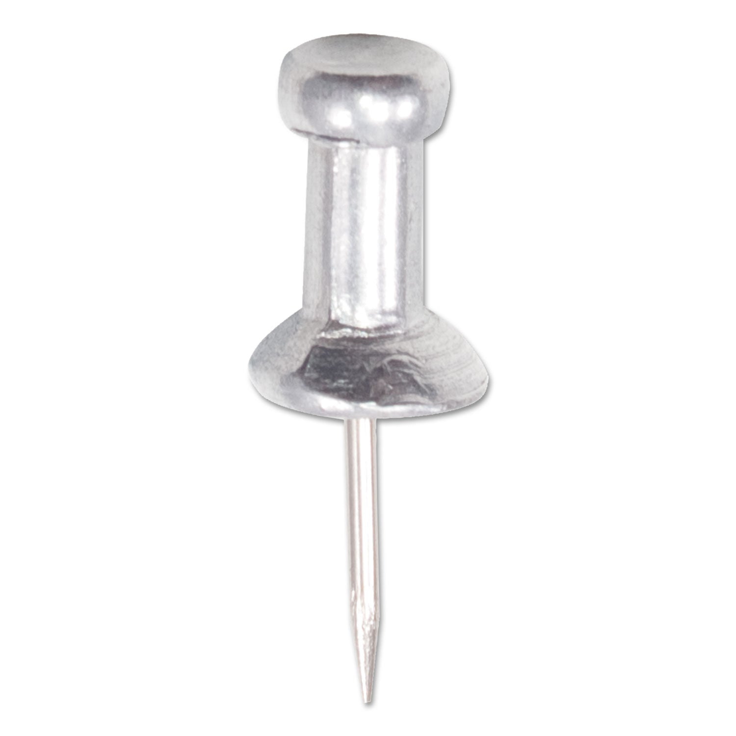 Gem Office Products Aluminum Pushpins - 0.4" Length x 0.2" Diameter - Silver - 1 Box