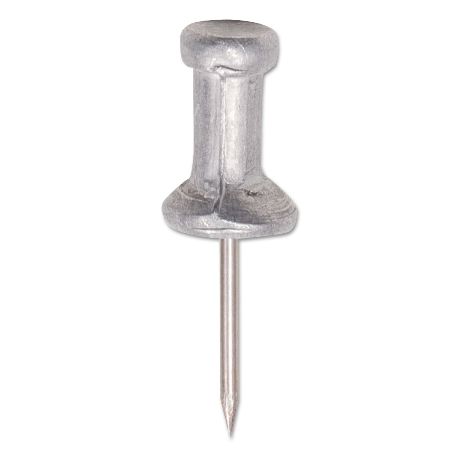 Gem Office Products Aluminum Pushpins - 0.50" Shank - 0.5" Diameter - for Notice - Silver - Aluminum - 1 Box