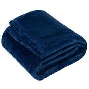 Soft Fleece Waffle Blankets 50" x 60" (250 GSM) - Navy - 24 in the Pack