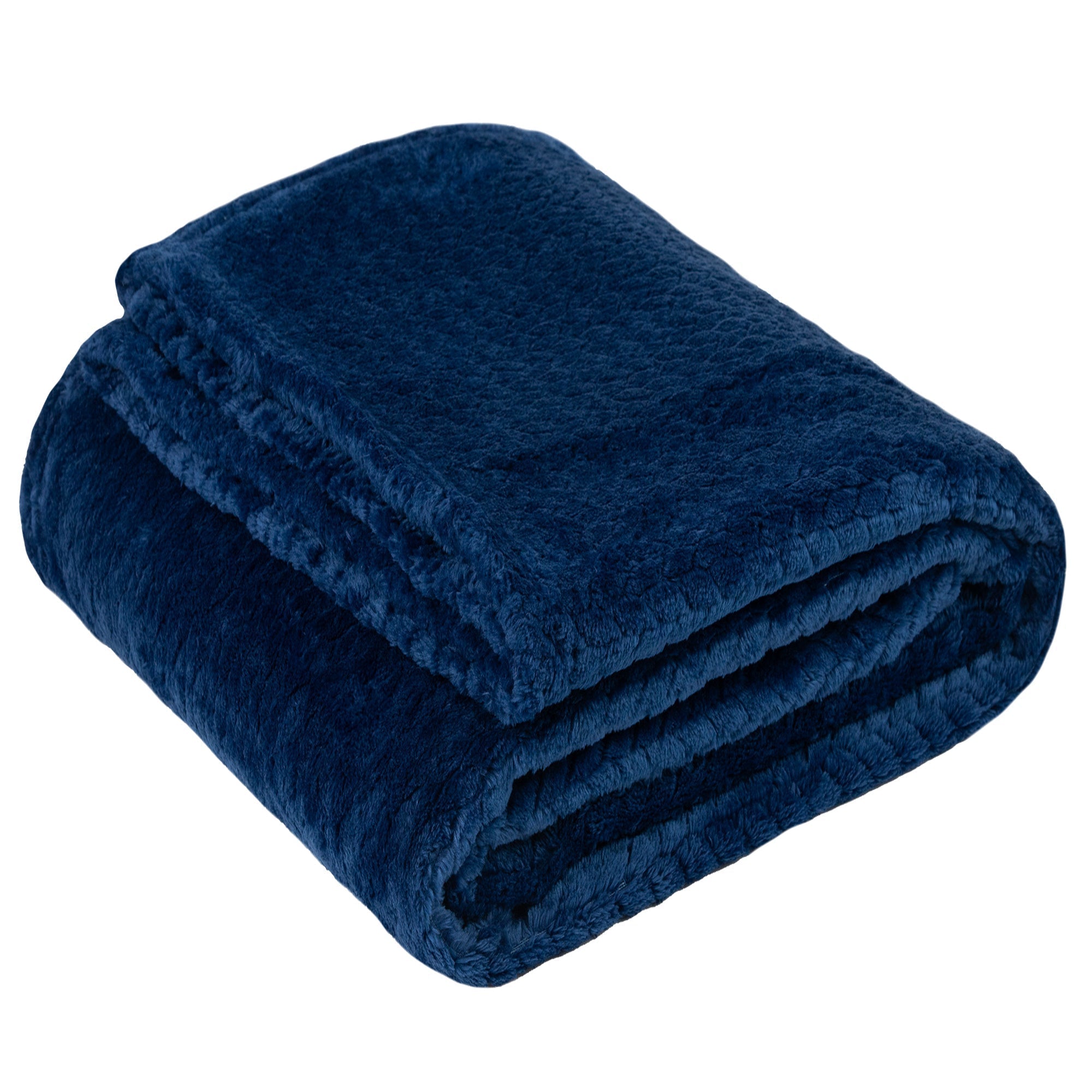 Soft Fleece Waffle Blankets 50" x 60" (250 GSM) - Navy - 24 in the Pack