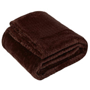 Soft Fleece Waffle Blankets 50" x 60" (250 GSM) - Brown - 24 in the Pack