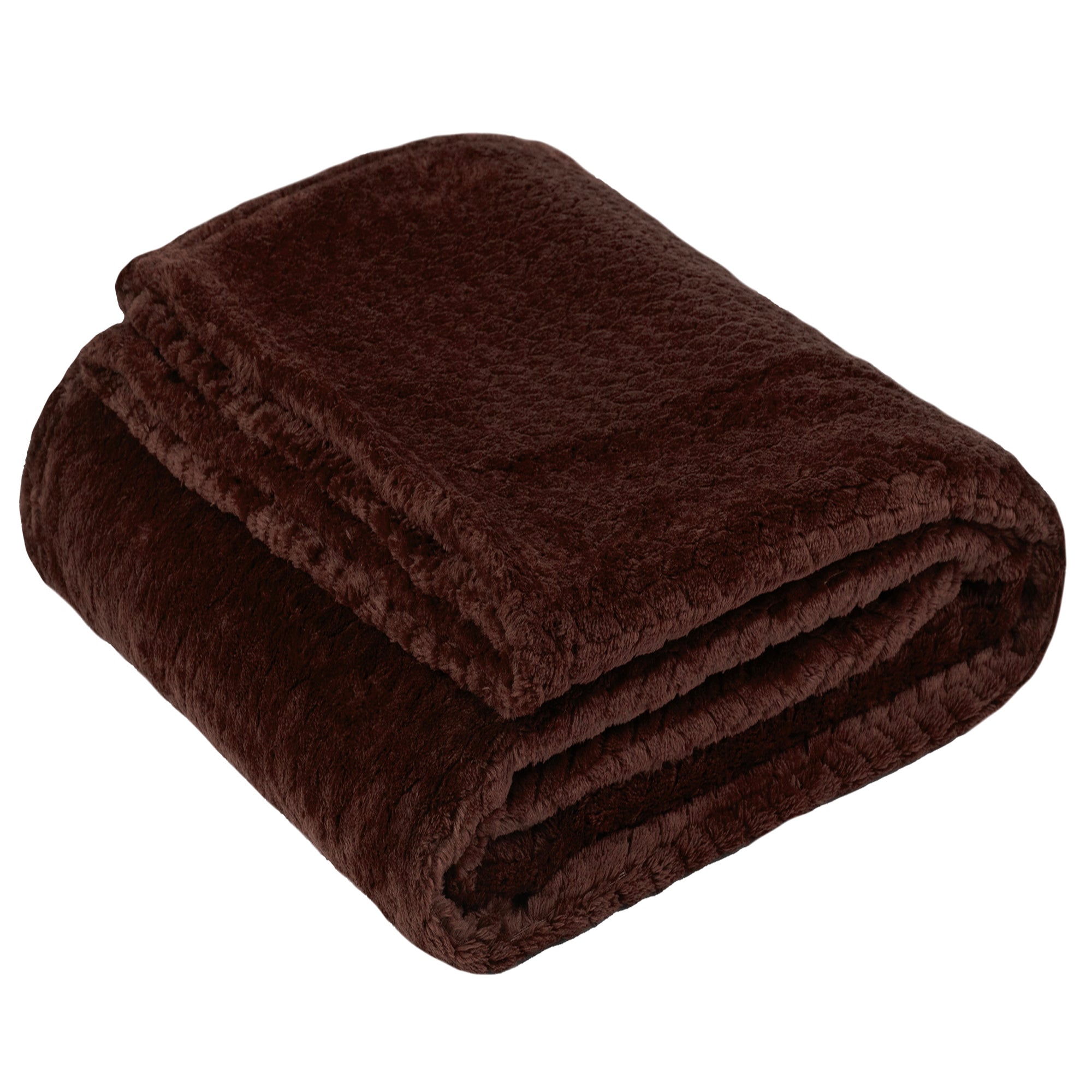 Soft Fleece Waffle Blankets 50" x 60" (250 GSM) - Brown - 24 in the Pack