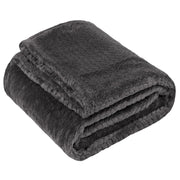 Soft Fleece Waffle Blankets 50" x 60" (250 GSM) - Grey - 24 in the Pack